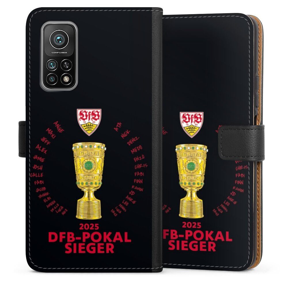 DeinDesign Handyhülle VfB Stuttgart Pokal Offizielles Lizenzprodukt, Xiaomi Mi 10T Pro 5G Hülle Flip Case Klapphülle Handytasche Leder
