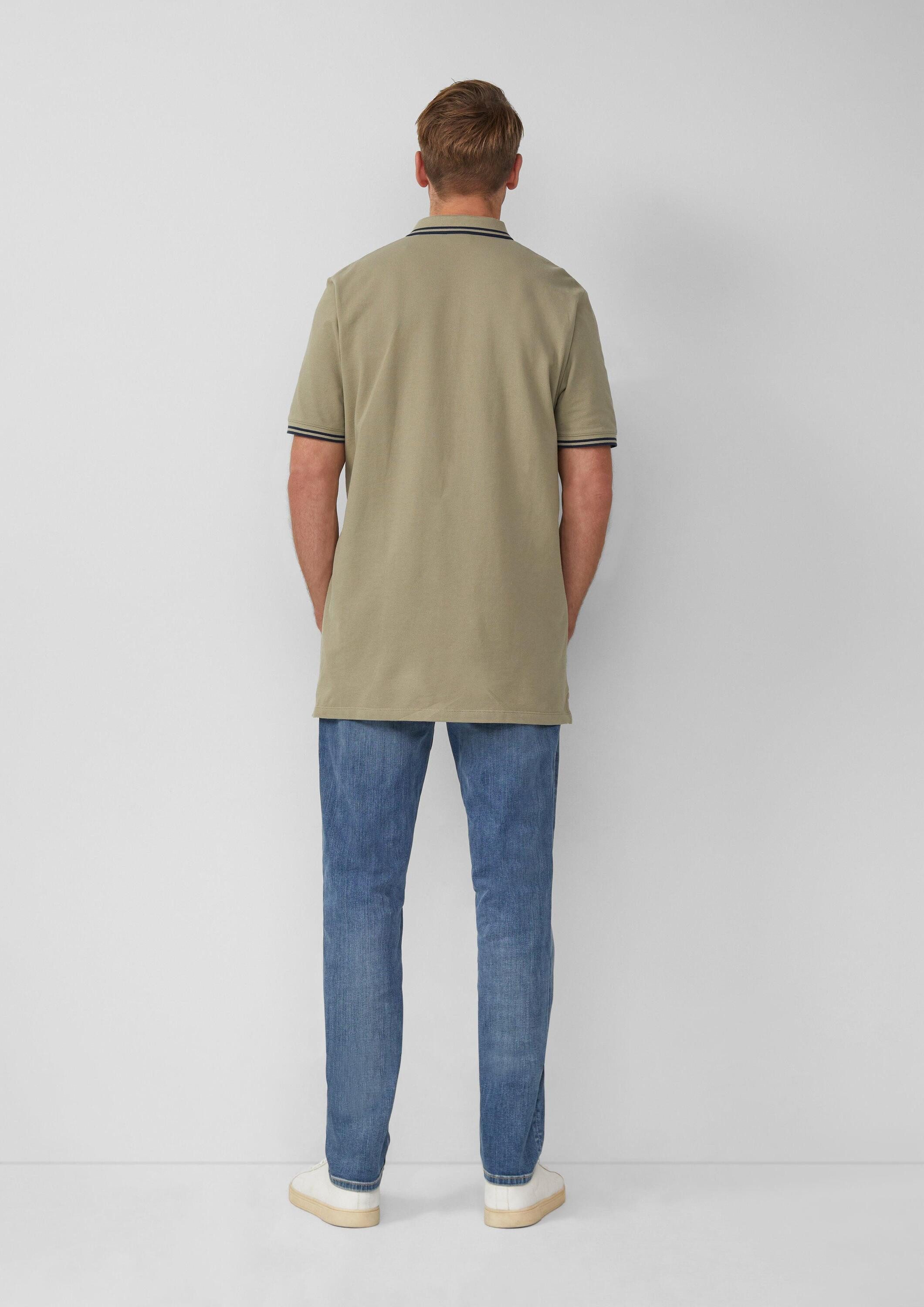 s.Oliver Kurzarmshirt Polo-Shirt Piqué-Poloshirt mit Kontrastdetails und Logo