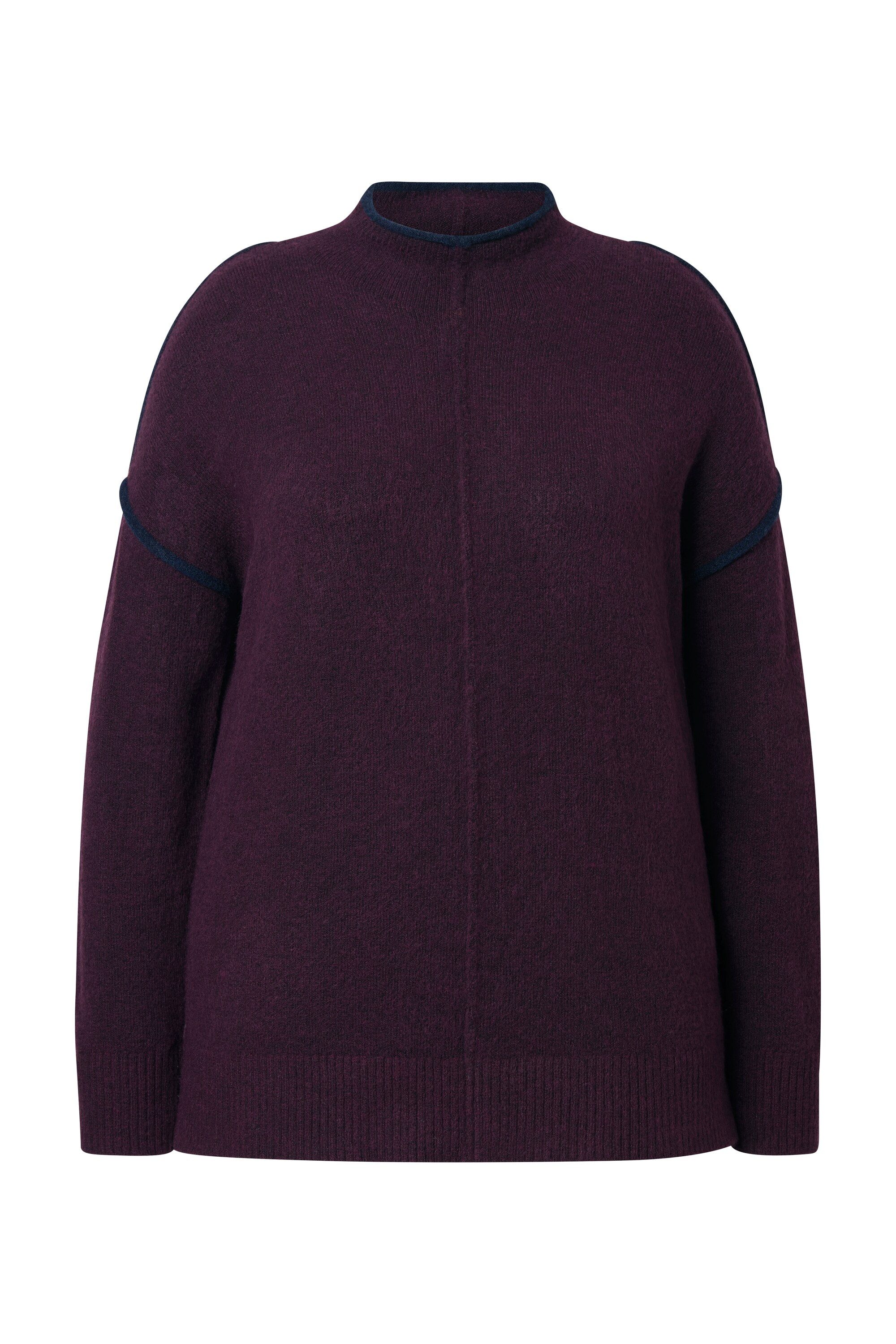 Ulla Popken Rollkragenpullover Pullover Kontraststreifen Oversized günstig online kaufen