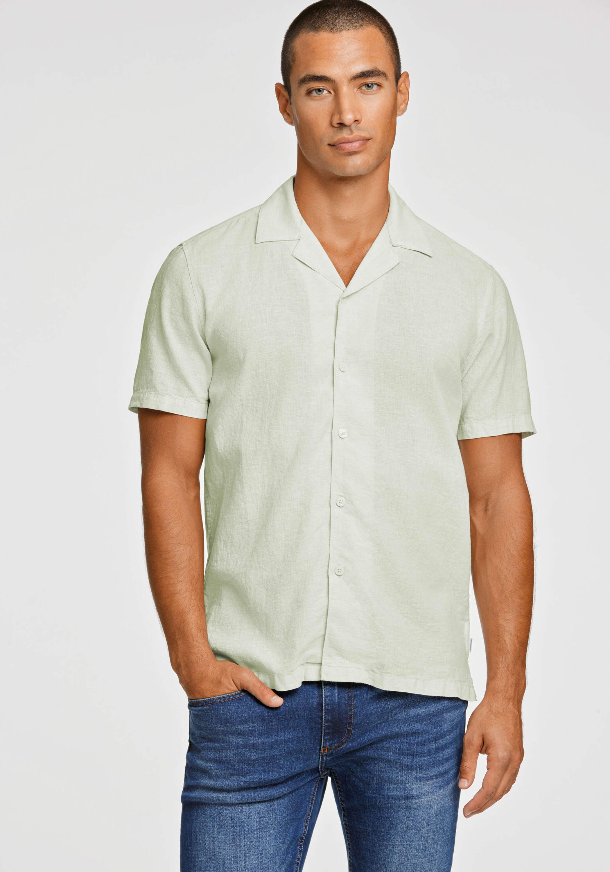 LINDBERGH Leinenhemd Leinenhemd (Kurzarm) Relaxed Fit