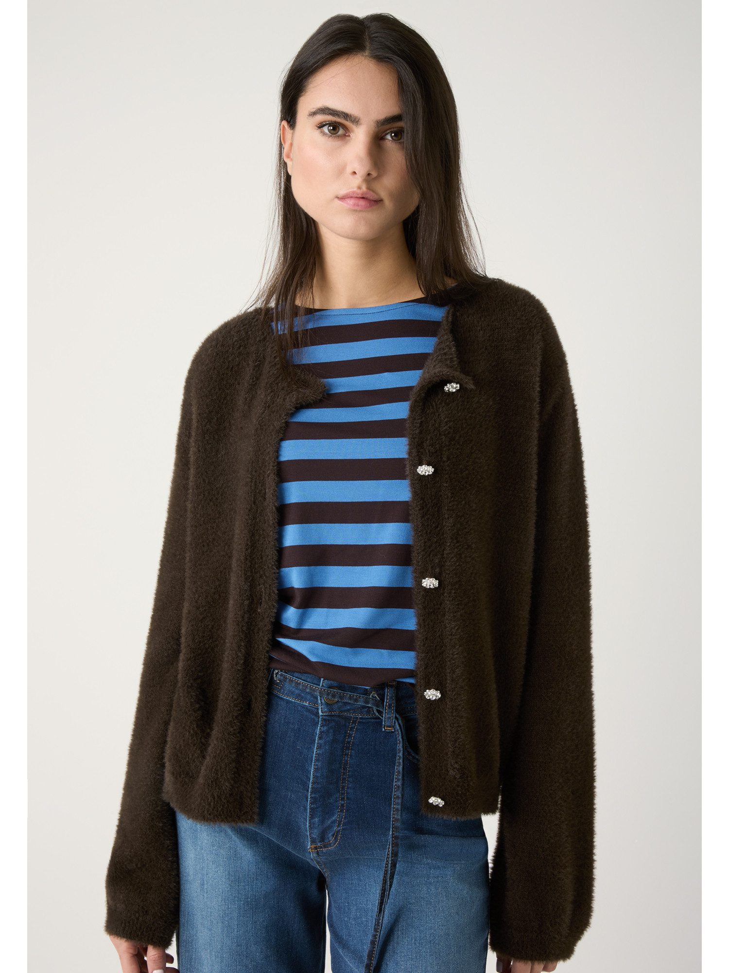 MORE&MORE Strickjacke superweiche, haarige Strickjacke günstig online kaufen