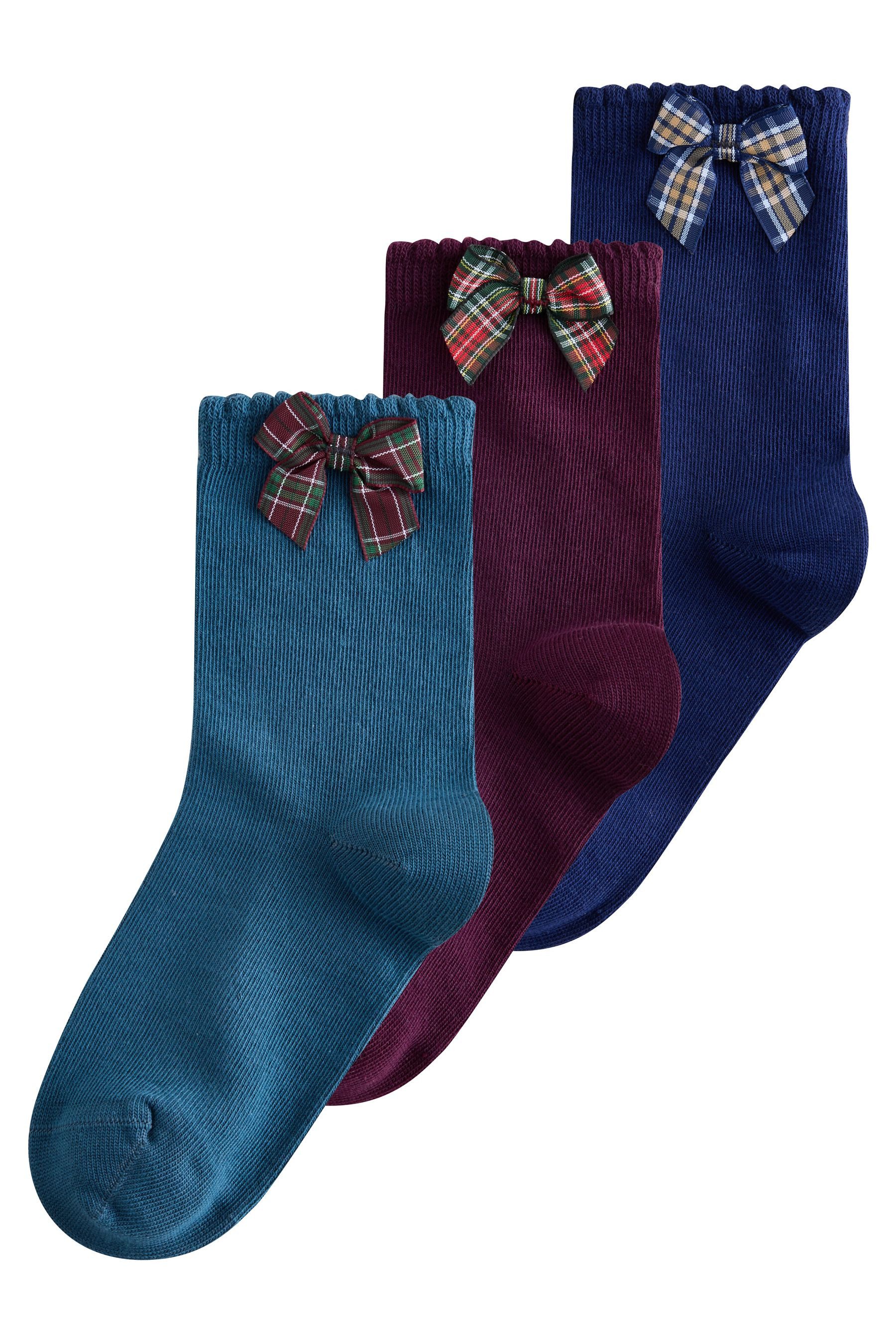 Next Kurzsocken 3er-Pack Schleifensöckchen mit Baumwolle (3-Paar)