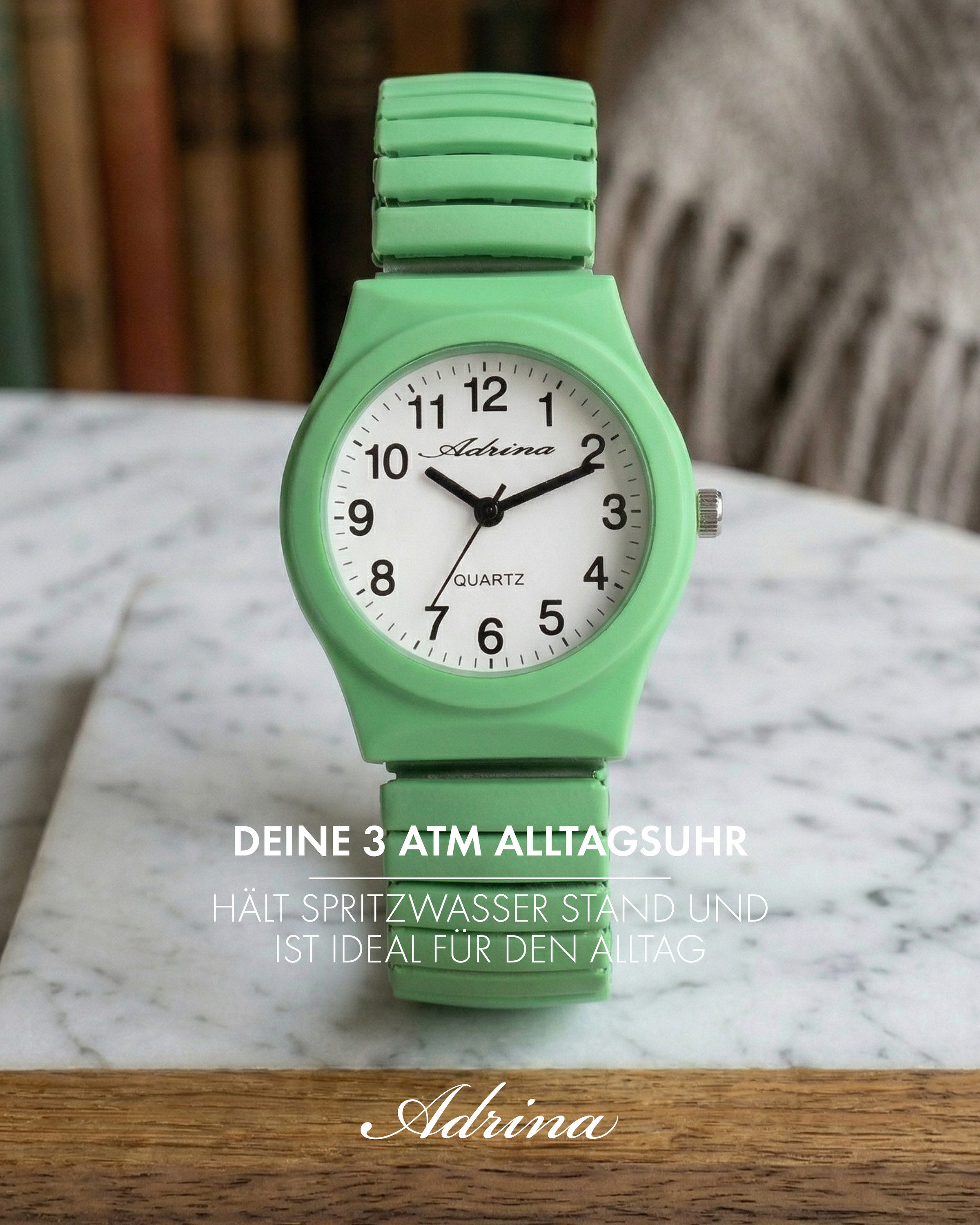 Adrina Quarzuhr Adrina Damenarmbanduhr mit Edelstahlzugband