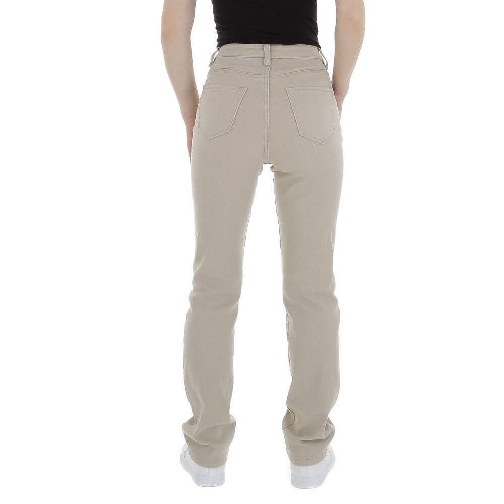 Ital-Design Destroyed-Jeans Damen Freizeit (85989826) Destroyed-Look Stretch High Waist Jeans in Beige