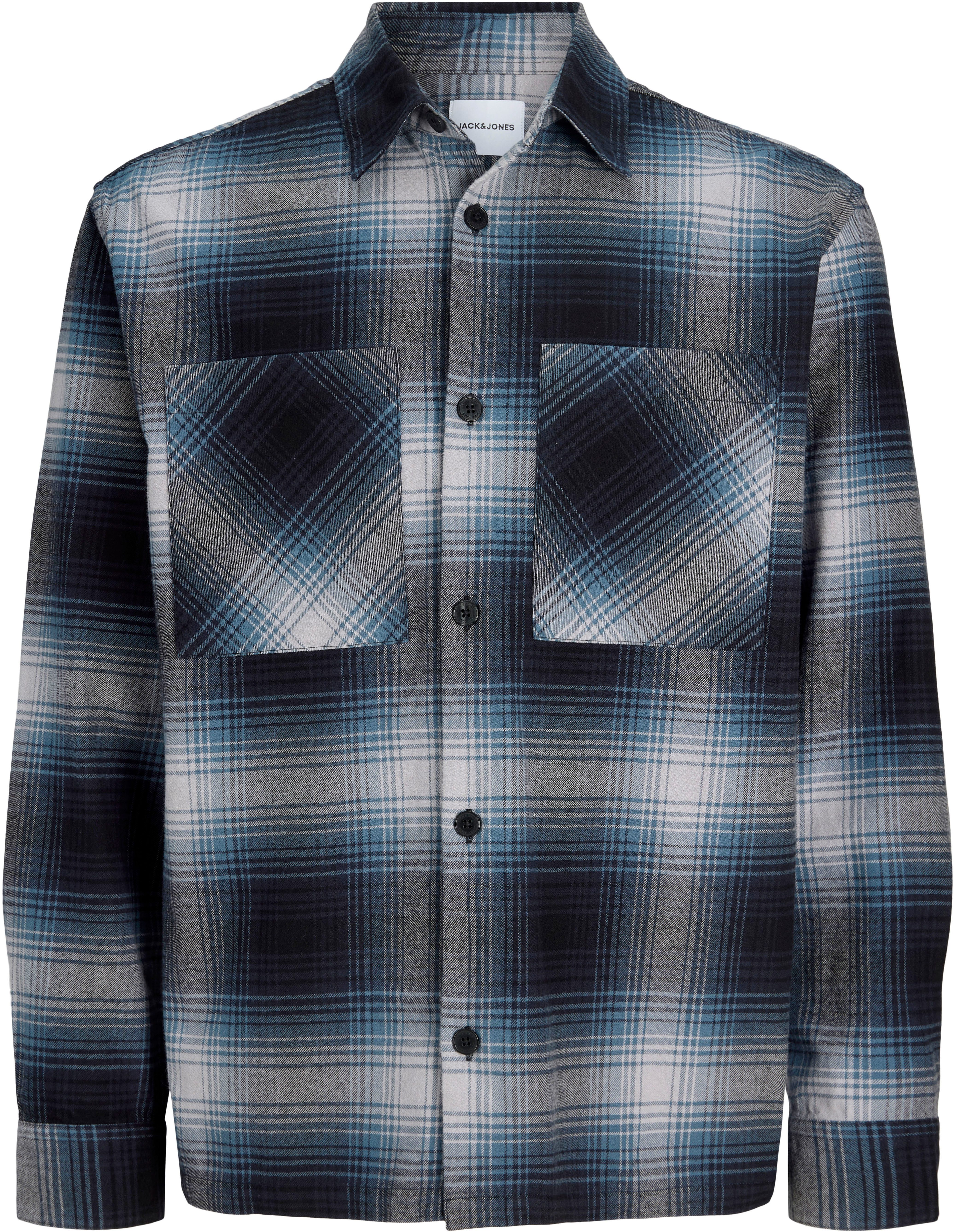 Jack & Jones Junior Langarmhemd JJEJACKSON OVERSHIRT LS JNR Baumwolle
