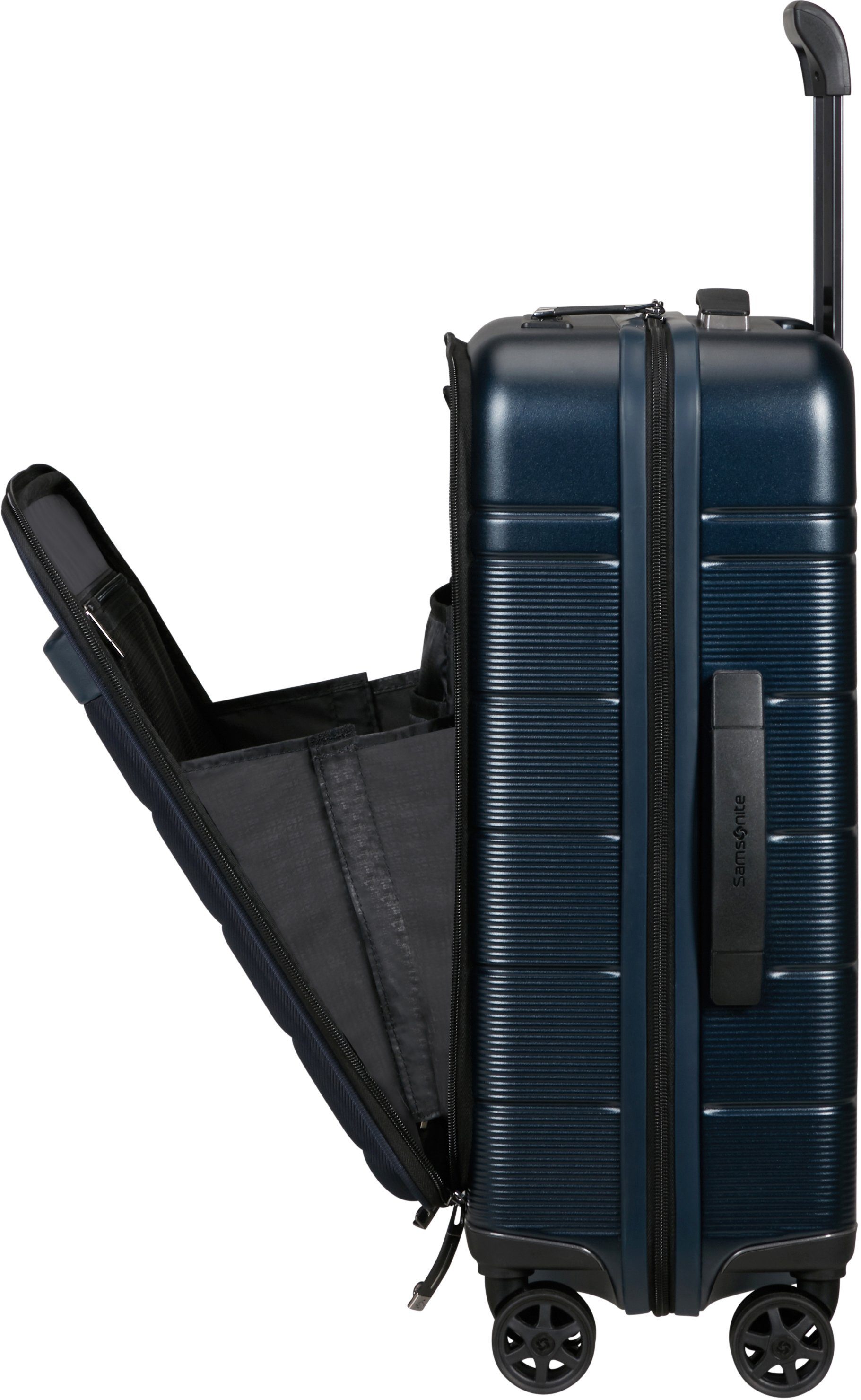 4 USB-Schleuse und Hartschalen-Trolley Rollen, Volumenerweiterung Neopod, 55 Blue Samsonite mit Midnight cm,