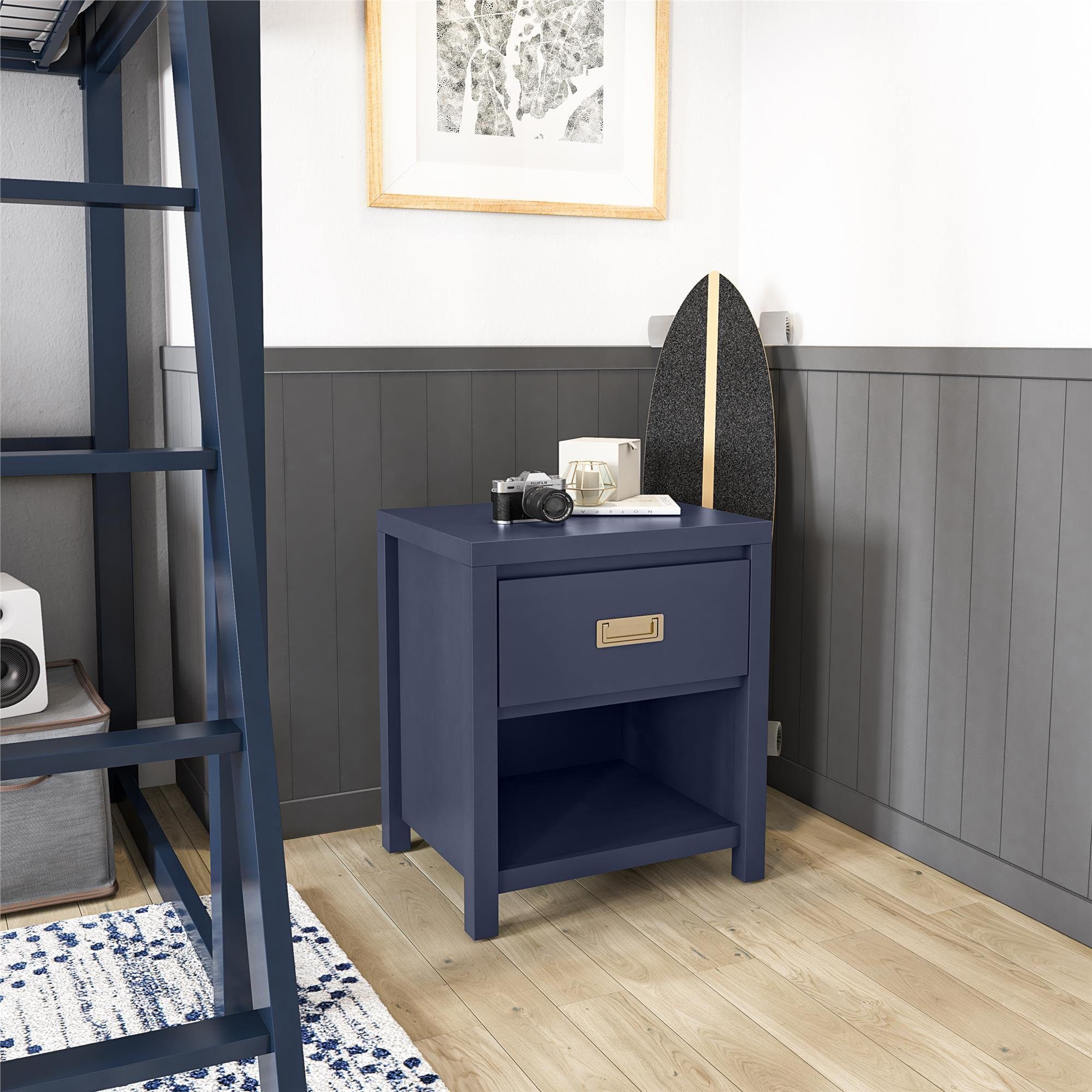 loft24 Nachttisch Monarch Hill Haven, navy Metallgriff, cm Schublade, Breite mit Nachtschrank 50