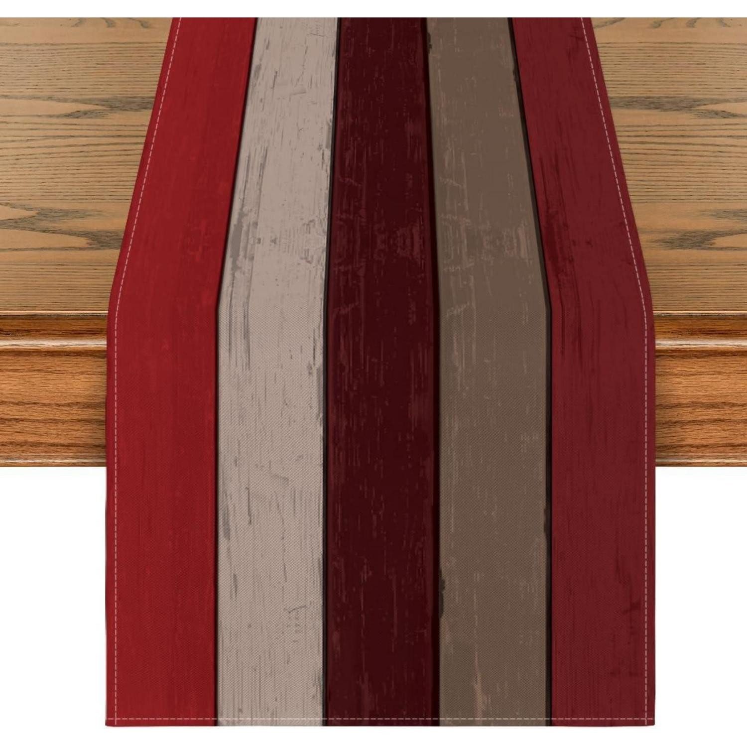 LuxusKollektion Tischläufer Tischläufer Holz rustikal antik Planken Herbst Küche 40 x 240 cm Rot