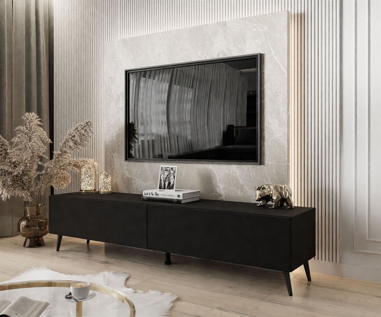 Lookway Lowboard COLETTE MATT TV-Schrank mit Füße und LED Beleuchtung günstig online kaufen