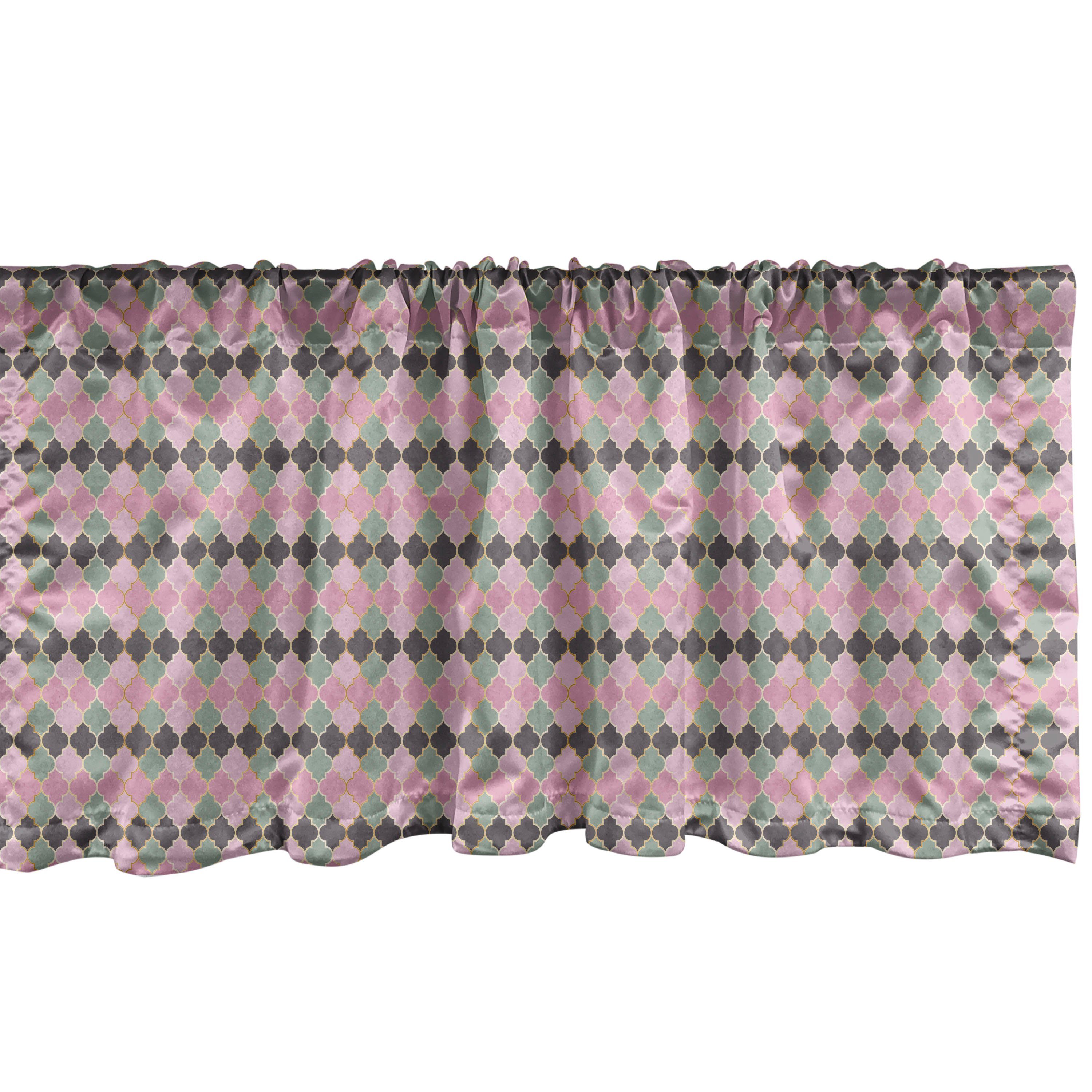 Scheibengardine Vorhang Volant für Küche Schlafzimmer Dekor mit Stangentasche, Abakuhaus, Microfaser, Ethnisch Bunte Oriental Pattern