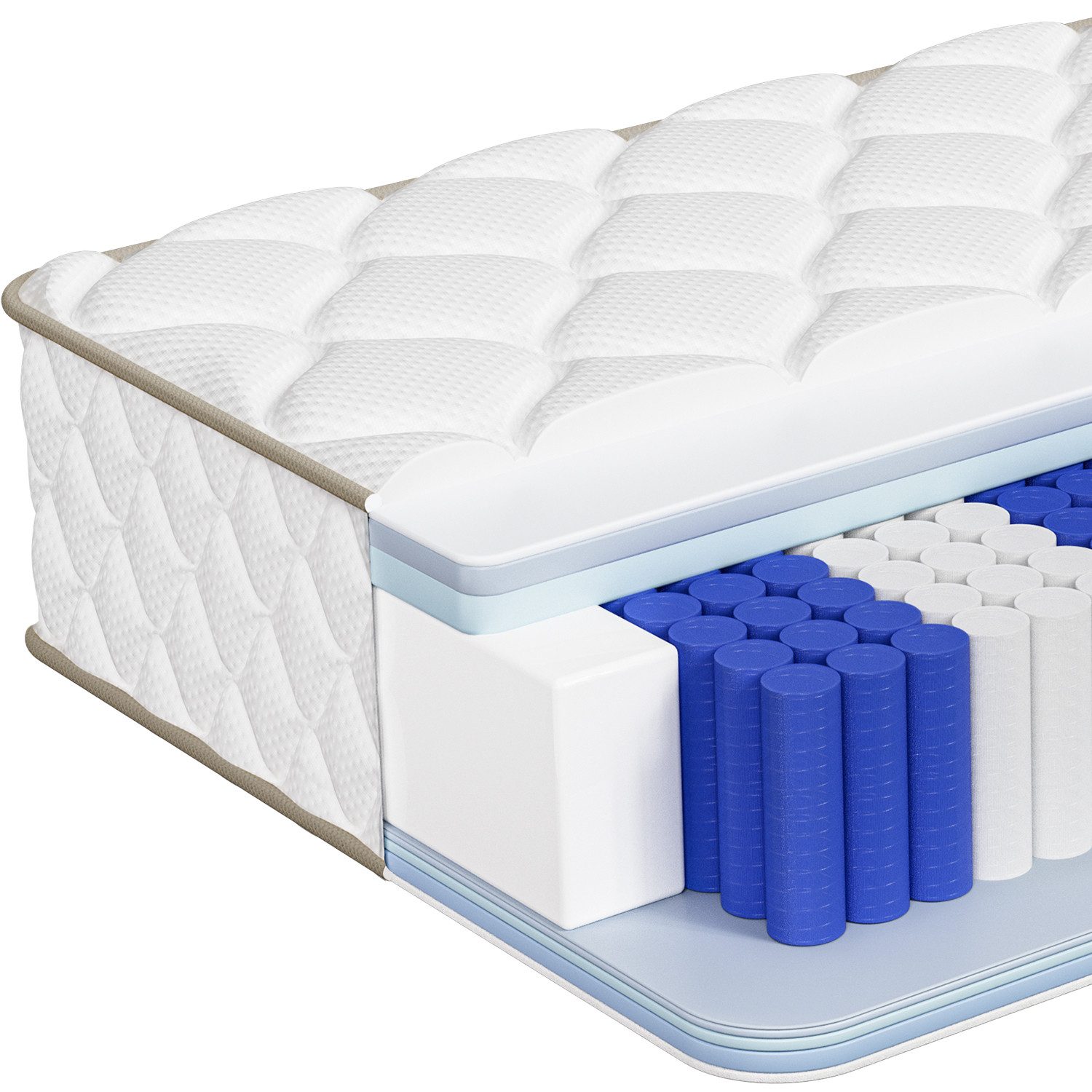 Taschenfederkernmatratze Matratze 7-Zonen Federkernmatratze H3 orthopädische matratze, Adormii, 22 cm hoch, (Federkernmatratze mit Spannbettlaken, 10-Sichten Atmungaktive Material EU-Qualitätszertifizierung), Matratze 90x200 cm, für Kinder und Erwachsene