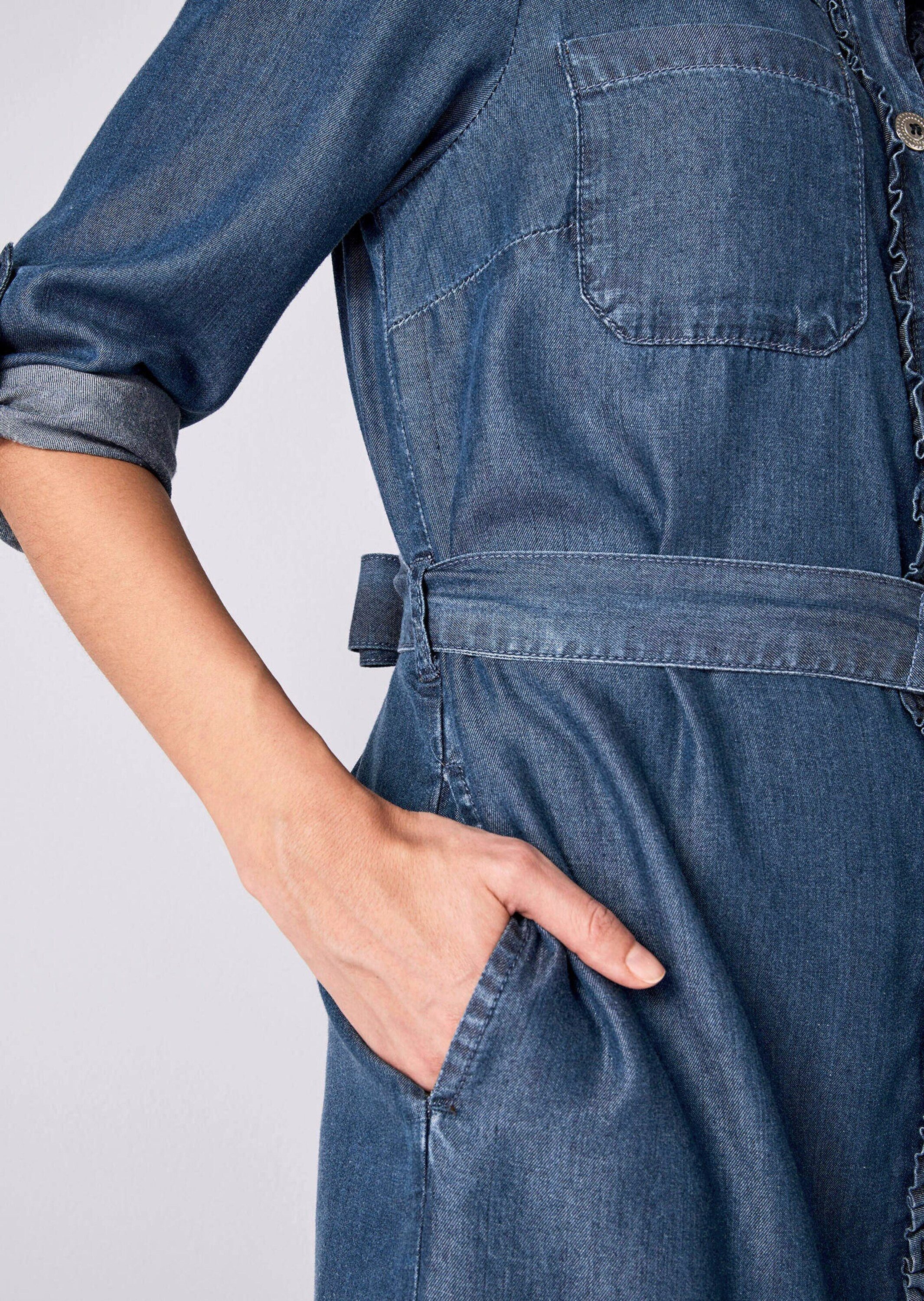 Alba Moda Midikleid Jeanskleid mit Knopfleiste