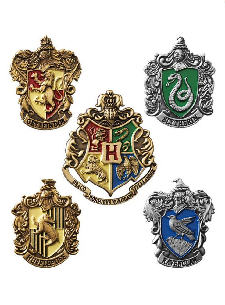 The Noble Collection Kostüm Anstecknadel-Set Hogwarts Hauswappen