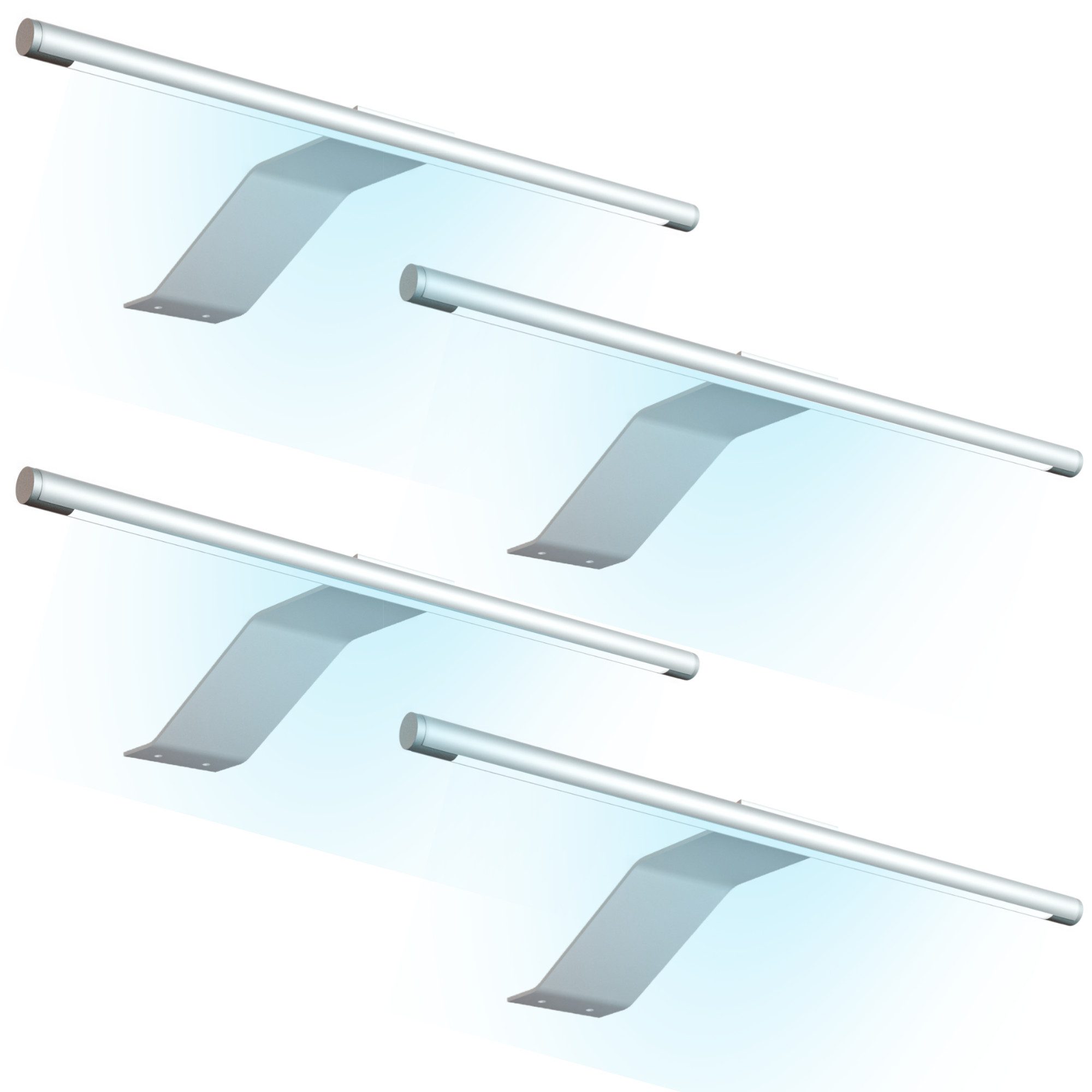 kalb Aufbauleuchte LED Aufbauleuchte 340x170 mm Schrankleuchte 12VDC silbergrau flach 4W