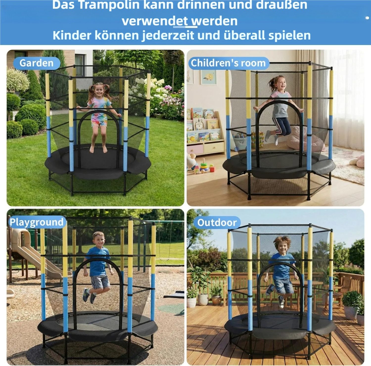 TLGREEN Gartentrampolin Ø 140cm bis 50 kg, Trampolin für Kinder,Kindertrampolin,Kleinkind-Trampolin