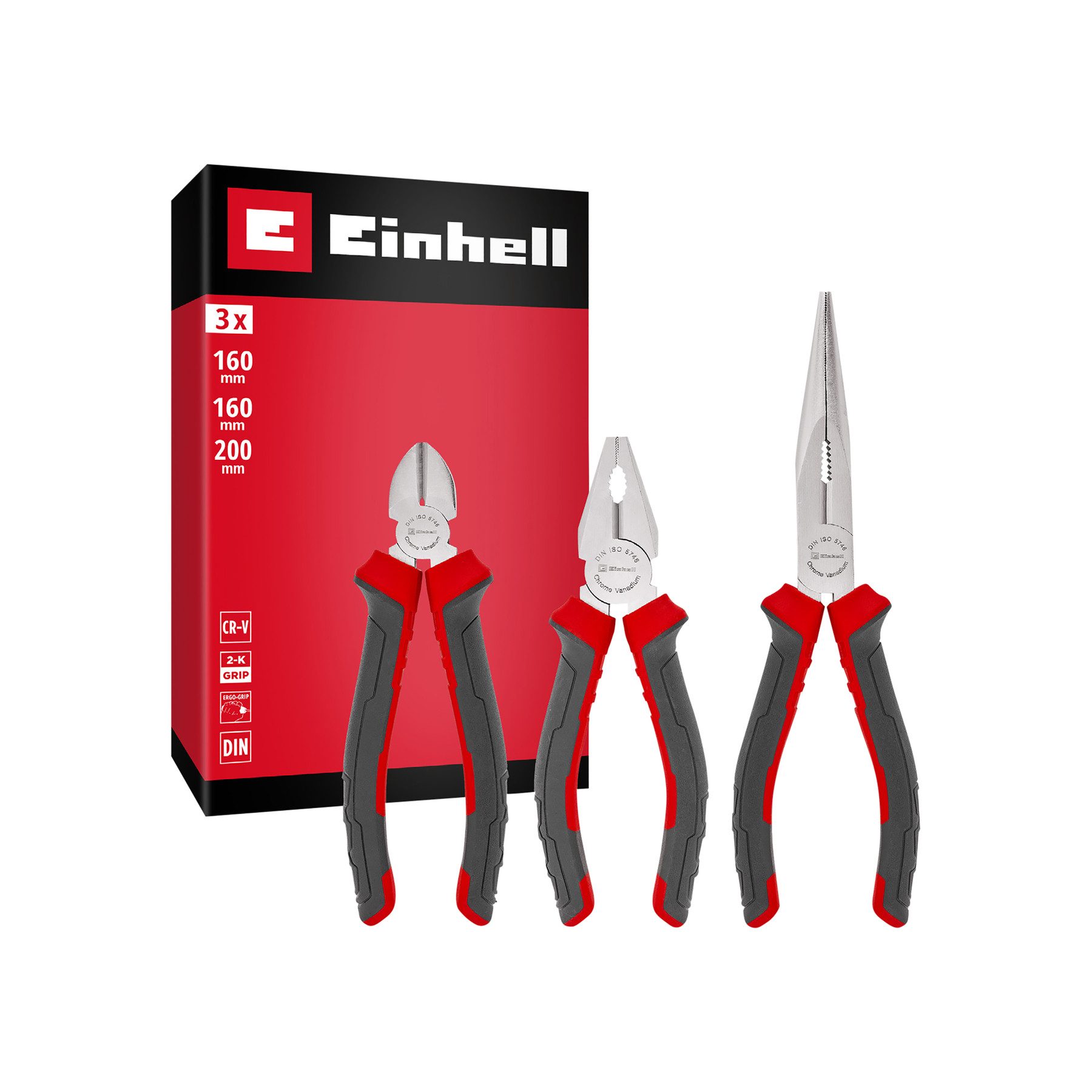 Einhell Zangenset EINHELL Zangen-Set, 370530, 160/200 mm, 3-teilig