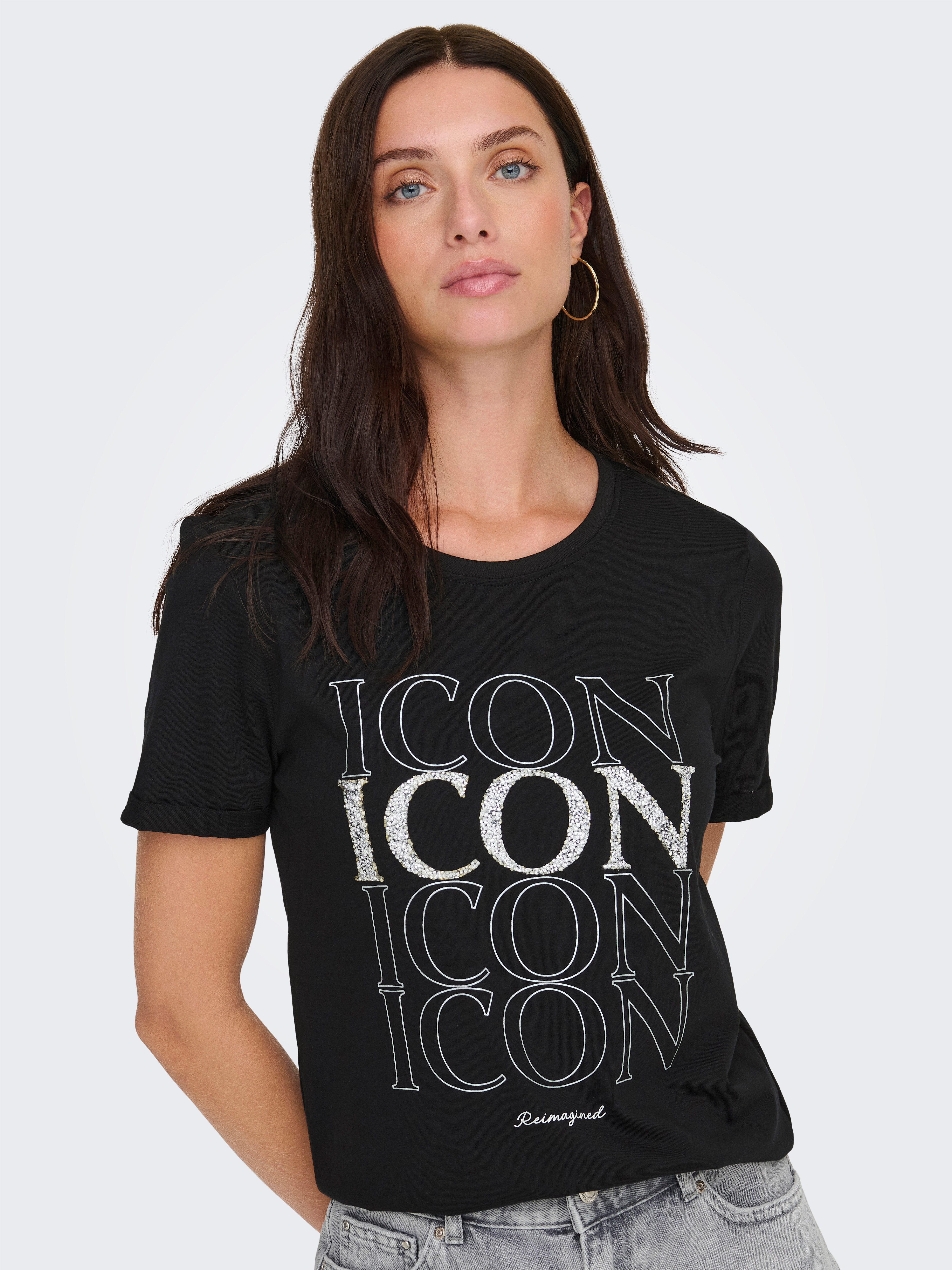 Kurzarmshirt ONLKITA LIFE LUX ICON S/S PRINT TOP JRS