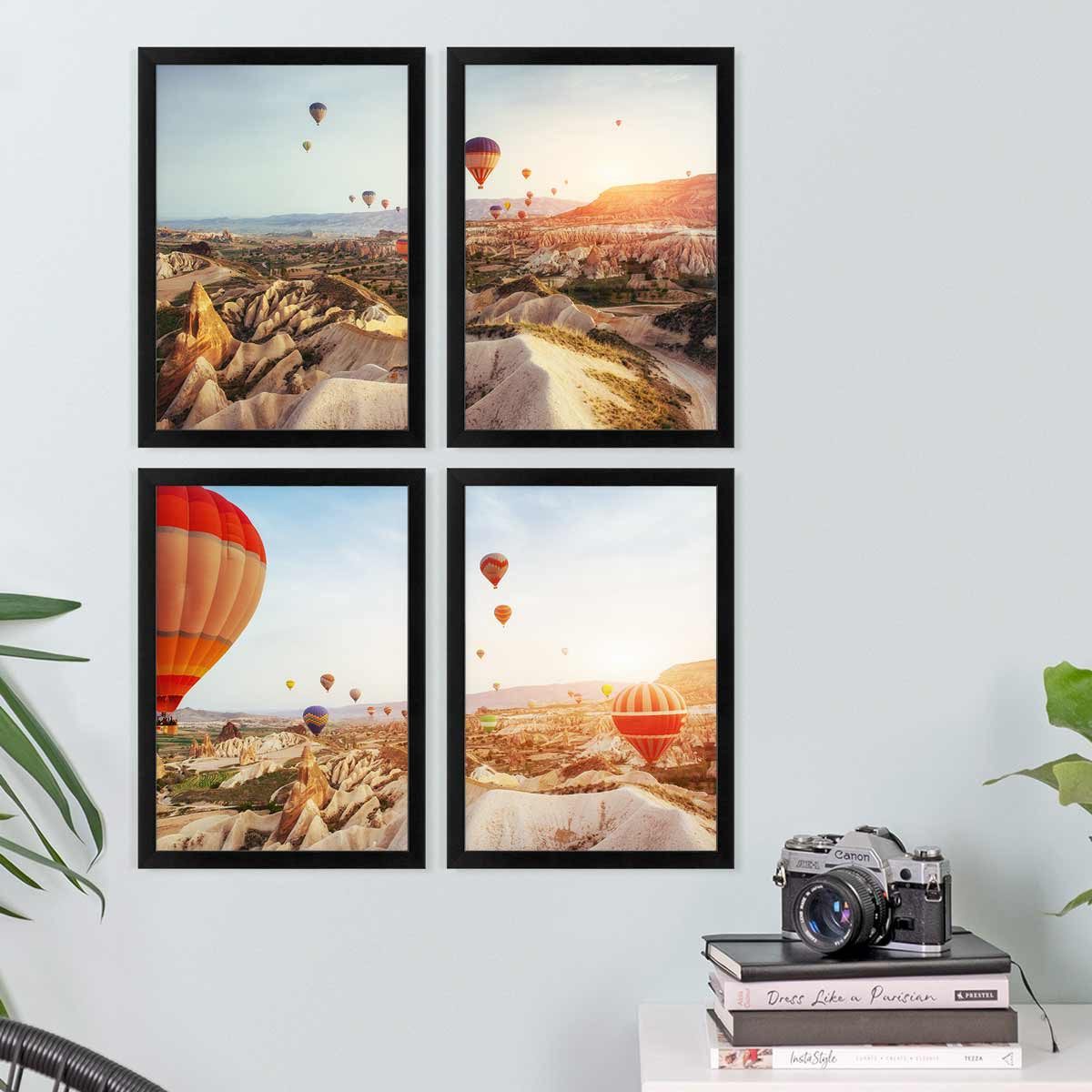 PHOTOLINI Bilderrahmen 4er Set 21x30 cm / DIN A4 Modern Schmal mit Acrylgla günstig online kaufen