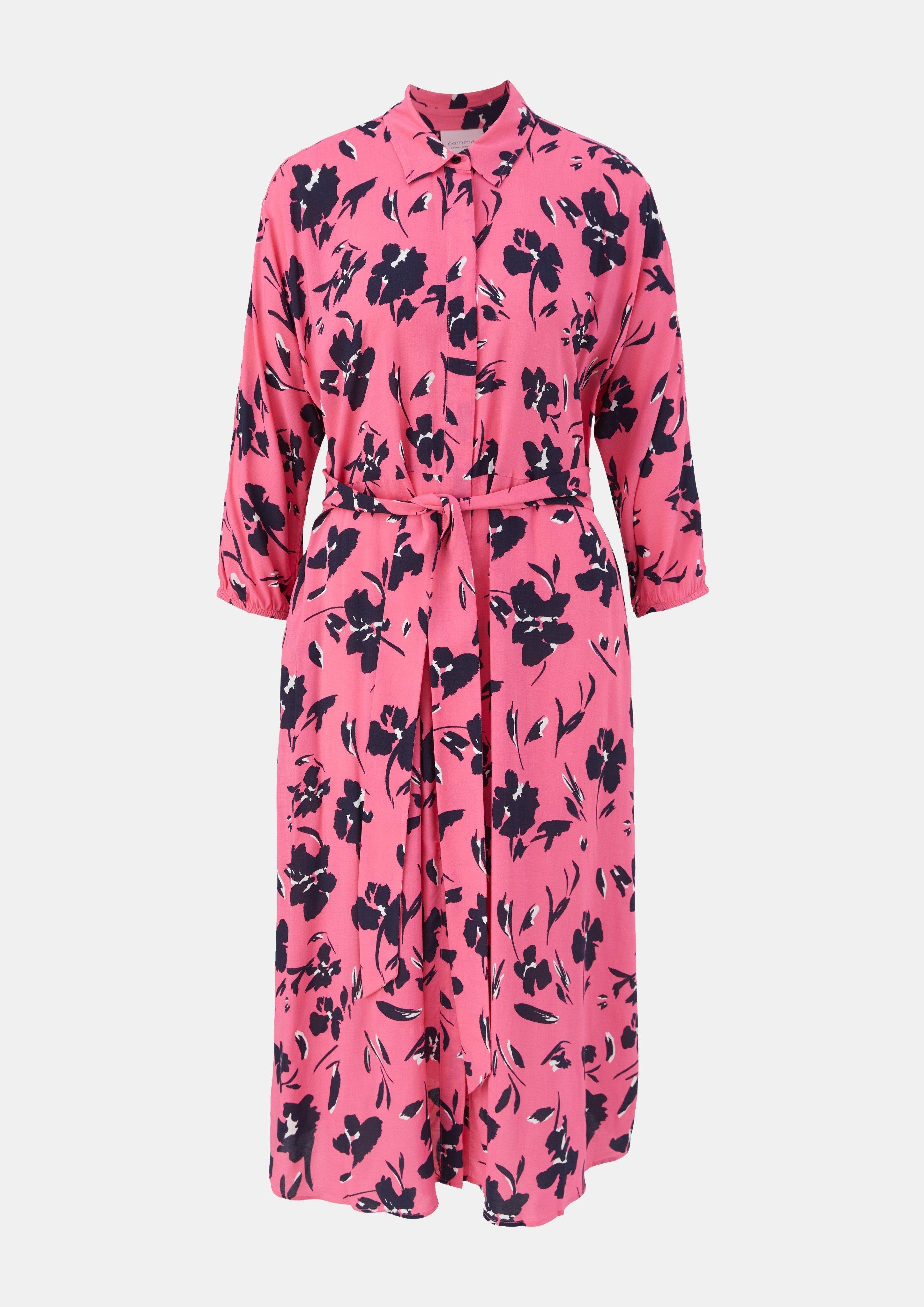 Maxikleid Midi-Kleid mit Hemdkragen