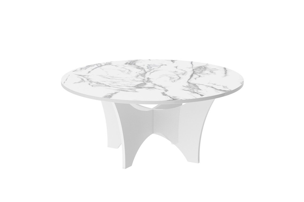 Design cm Rund HRA-111 - Marmor Wohnzimmertisch 40 Tisch Couchtisch cm Weiß designimpex x 100 Hochglanz Natur Hochglanz Hochglanz