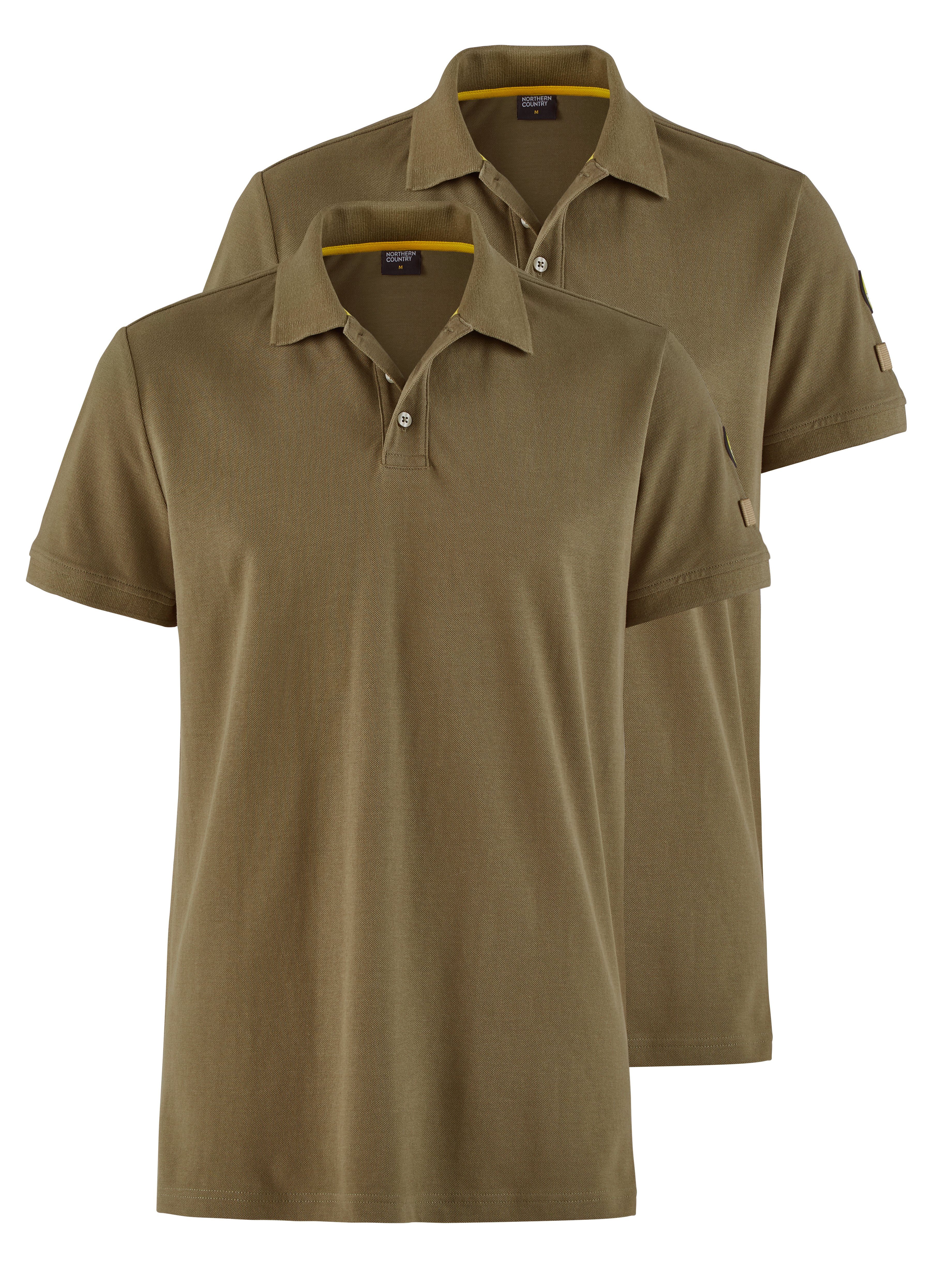 2024 neuester Stil Northern Country Poloshirt (Set, weicher Arbeit zur Olive Dusty aus Baumwolle, 2-tlg) praktisch