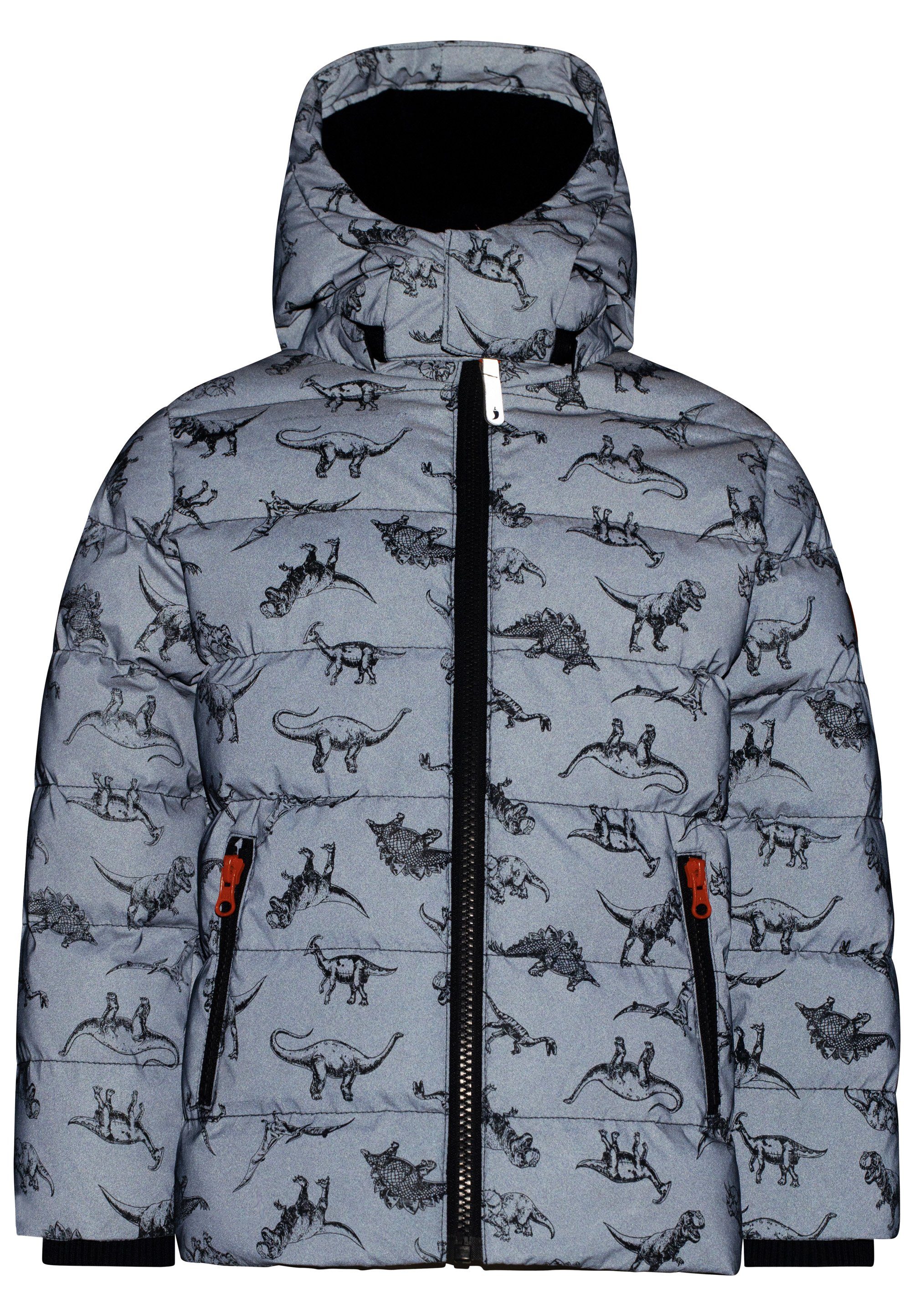 SALT AND PEPPER Outdoorjacke vollreflektierend mit Allover-Dinoprint