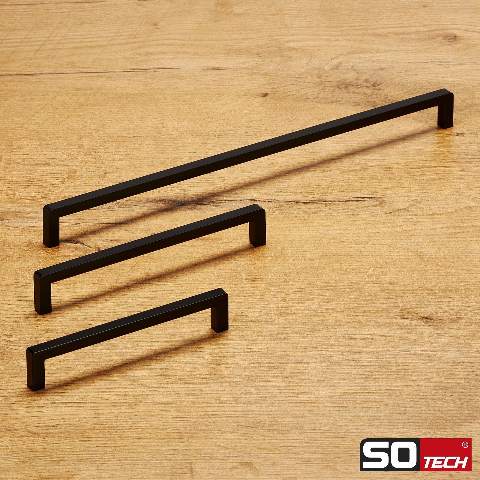 SO-TECH® Möbelgriff Bügelgriff BLACKLINE IX schwarz matt (1-St), Bohrlochabstand (BA) 128 mm – Bild 2 von 5
