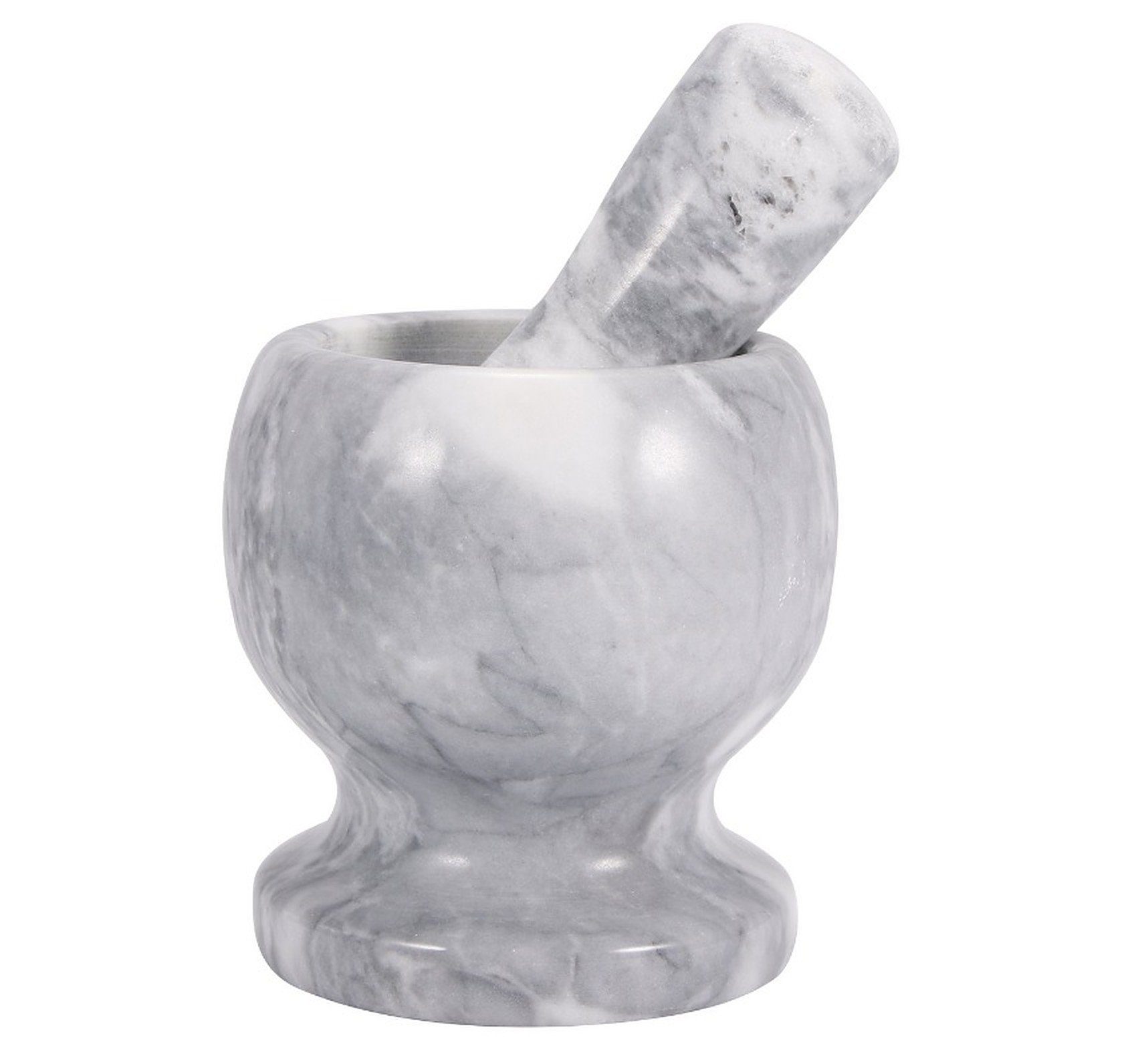 BAYLI Mörser Marmor Mörser mit Stößel - Massiver Gewürzmörser für die Küche - Grani