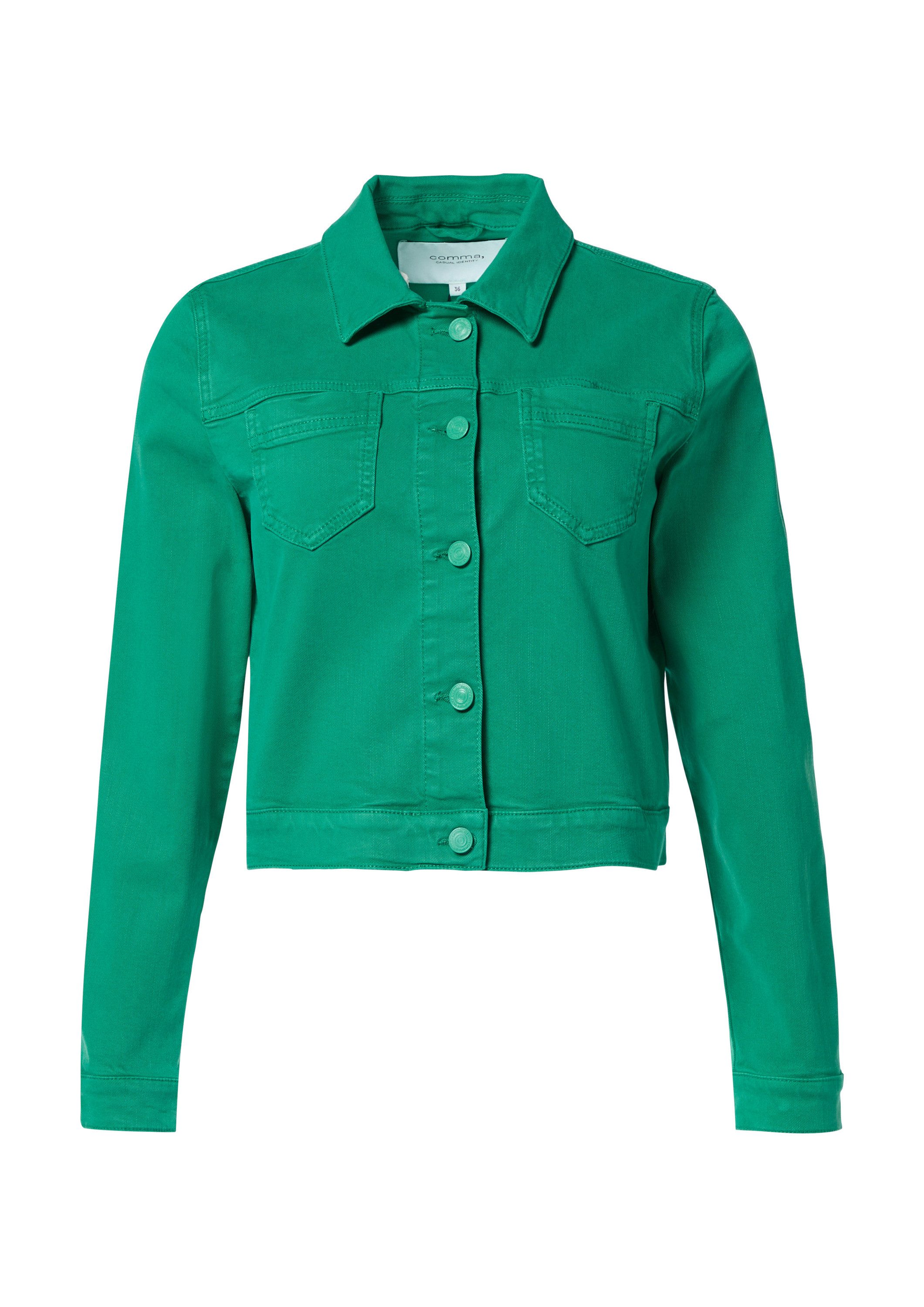 comma Funktionsjacke Indoor-Jacke Cropped-Jacke aus elastischem Twill