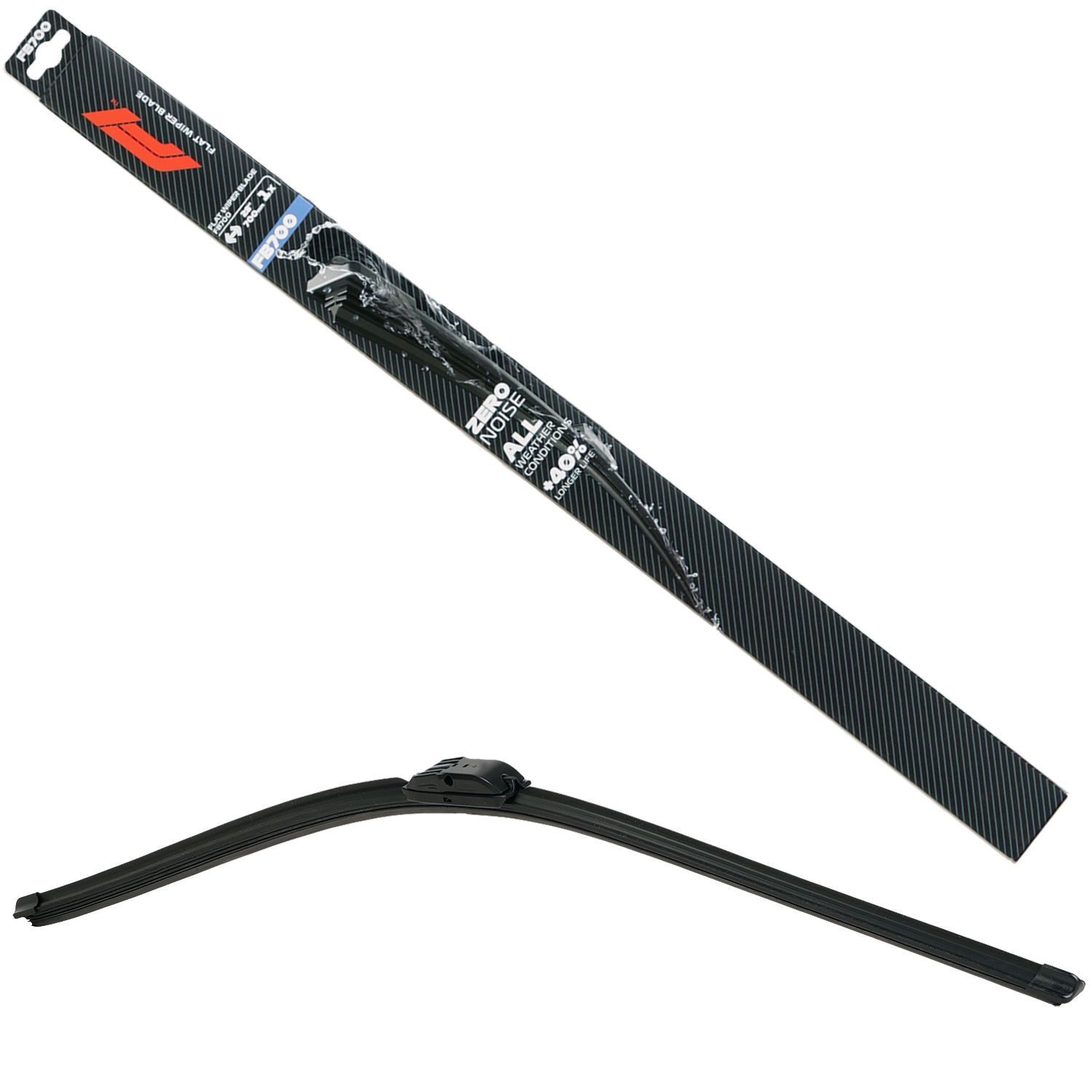 Formula 1 Scheibenwischblätter F1 FB700 Wischerblatt 700mm Scheibenwischer, vorne, (Packung), 28" Flachbalkenwischer Spoiler Multi Adapter-System Fahrer Beifahrer