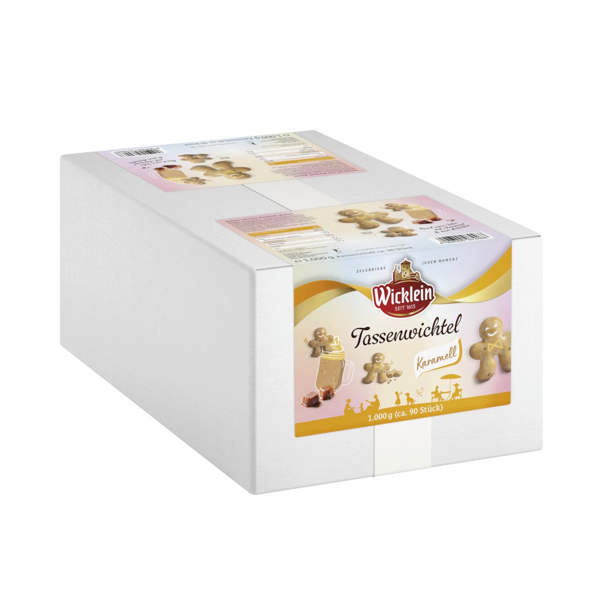 Wicklein Süßigkeit, Wicklein Tassenwichtel Karamell im Teig lose im Karton Packung 1000g