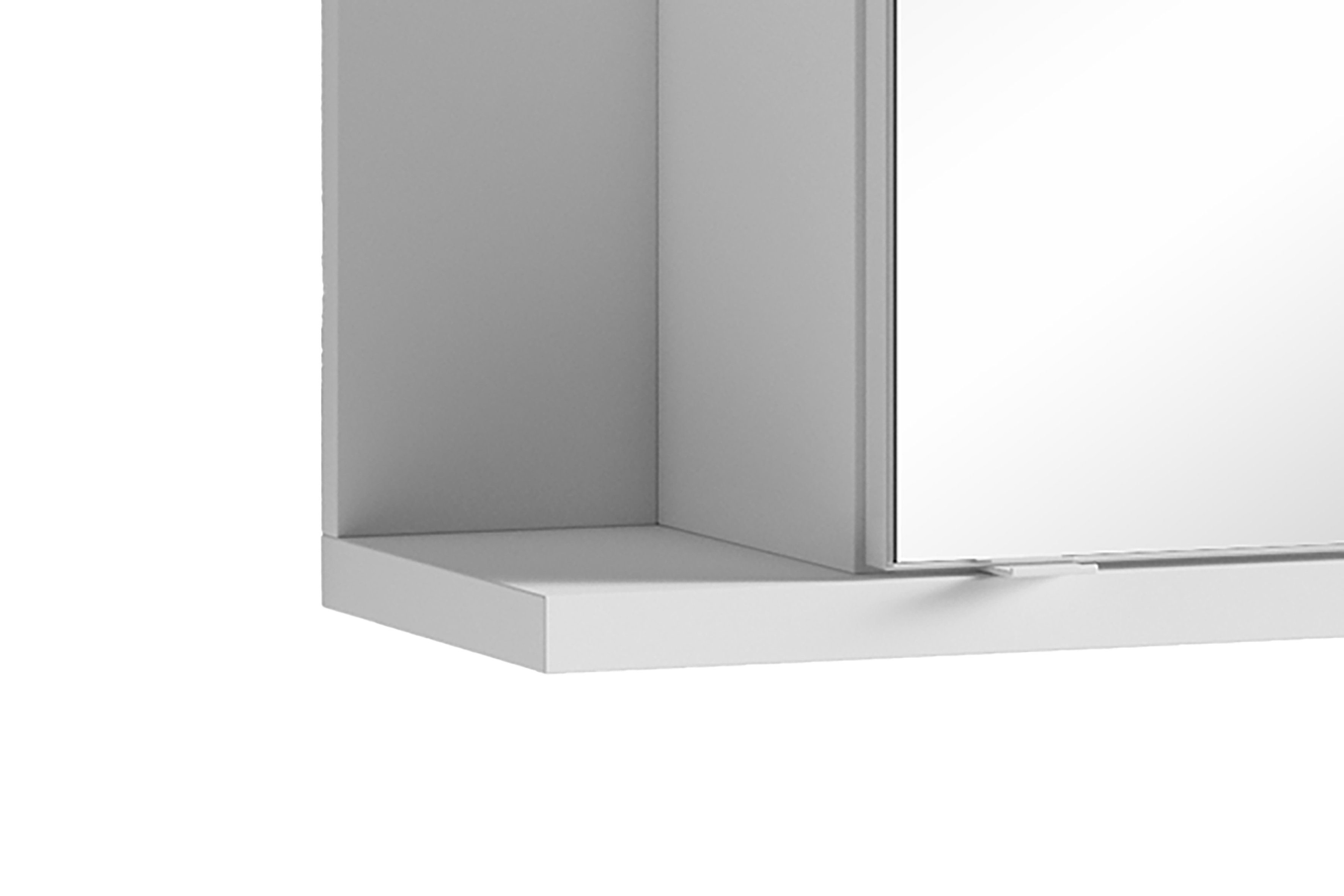 byLIVING Spiegelschrank NEBRASKA (in Eiche-Optik, Anthrazit, Spiegeltür Fächer oder mit verdeckte offene / 3 Fächer) 4 Weiß