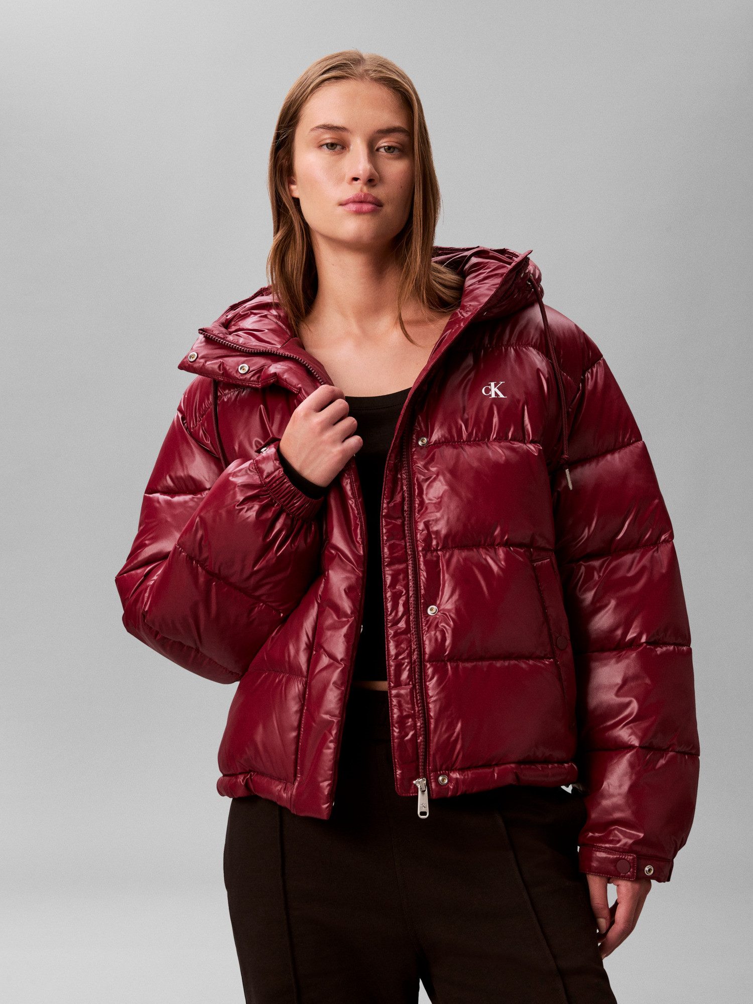 Calvin Klein Jeans Steppjacke SHINE PUFFER regular fit, mit Kapuze, glänzen günstig online kaufen