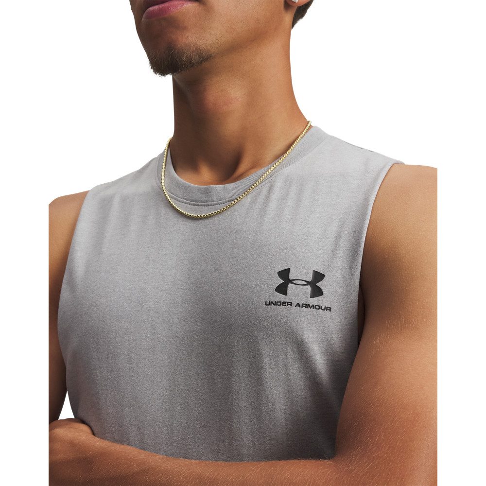 Under Armour® Trainingstop UA LEFT CHEST CUT OFF TANK sportliche Schnittform, für Trainingseinheiten, leichtes Design