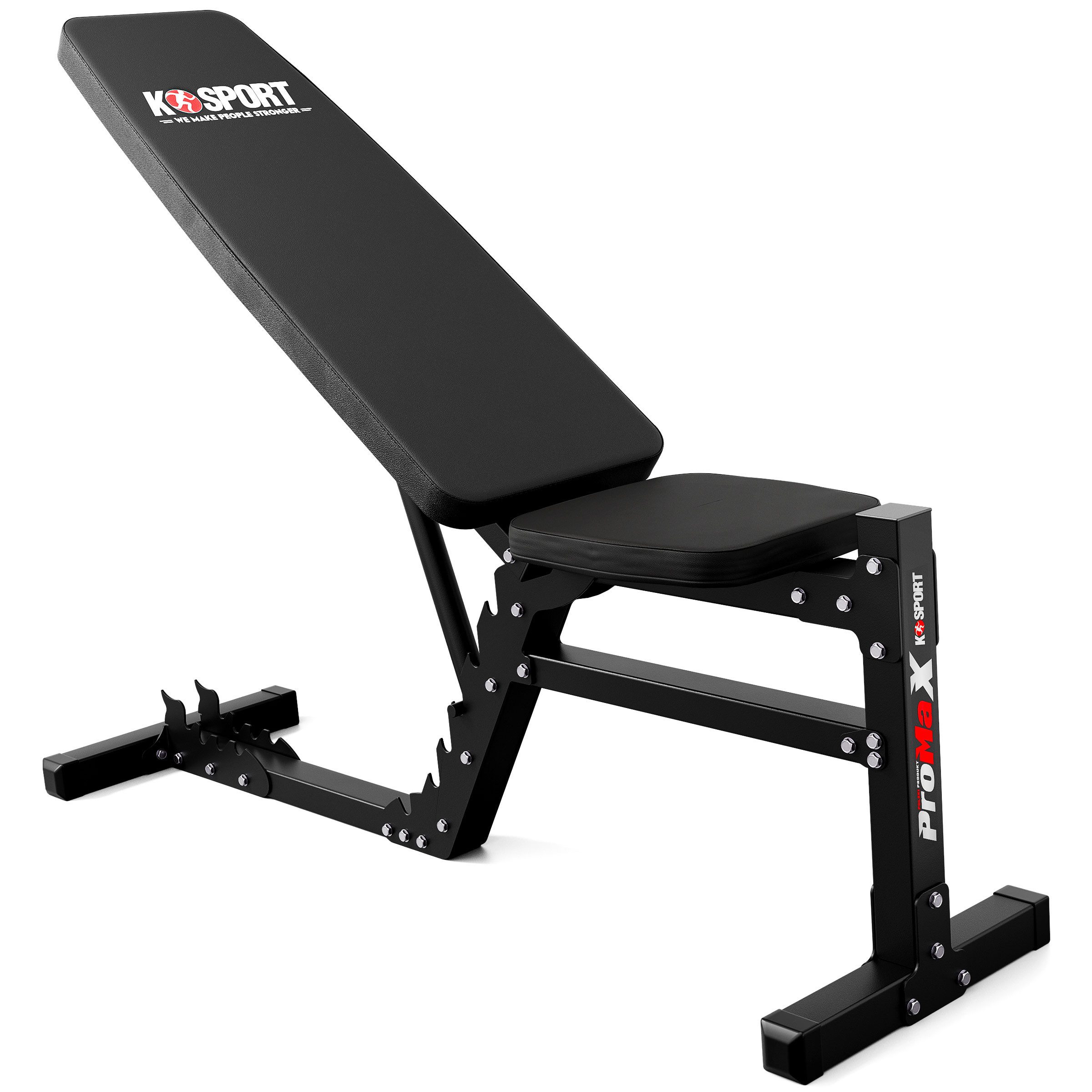 K-SPORT Trainingsbank beidseitig verstellbar bis 225kg belastbar, (Ideale Hantelbank für Kurz & Langhanteltraining, Kraftstation zum effektiven Muskeltraining), Made in EU!