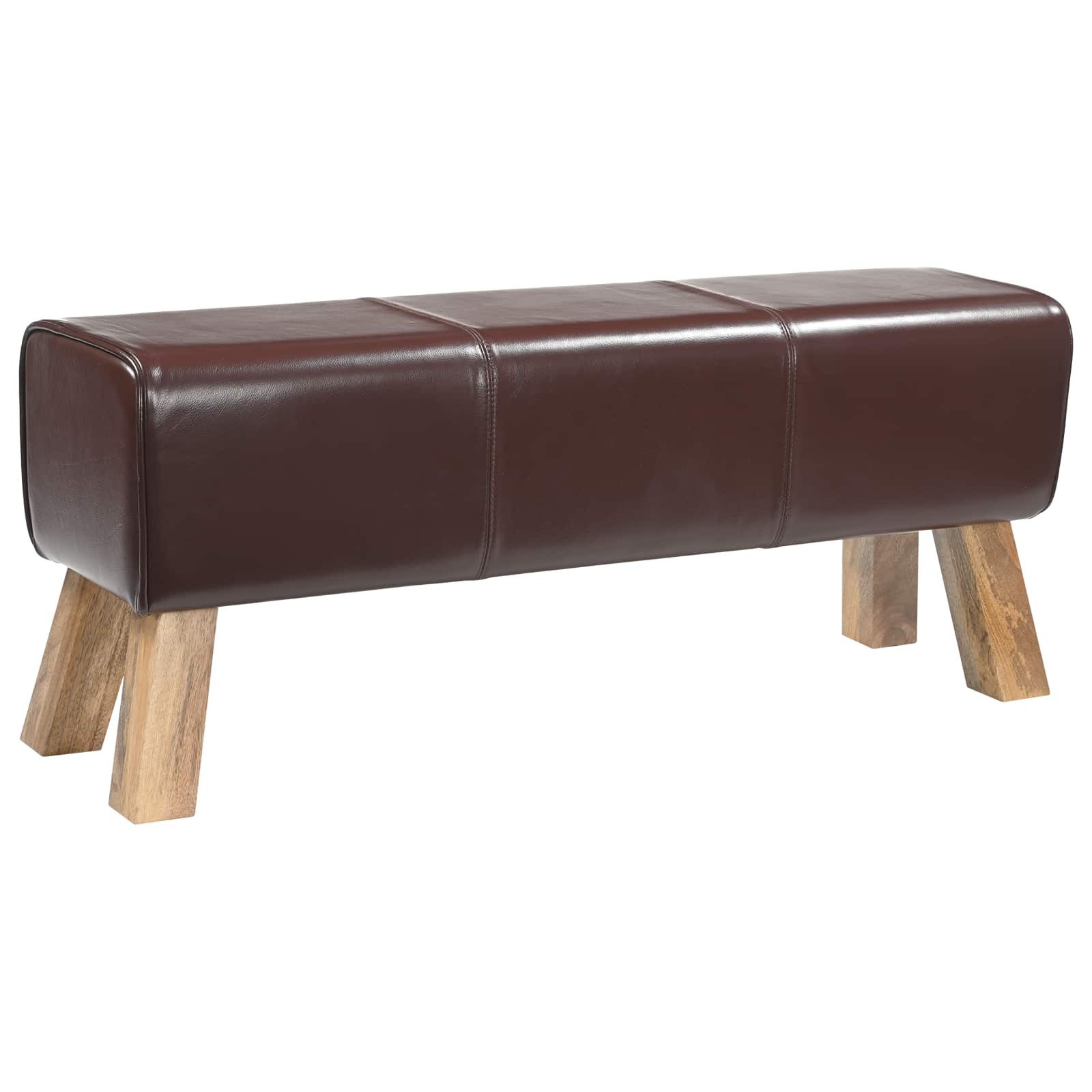 vidaXL Essbank Bank 110 x 30 x 45 cm Echtes Leder Dunkelbraun (1-St)