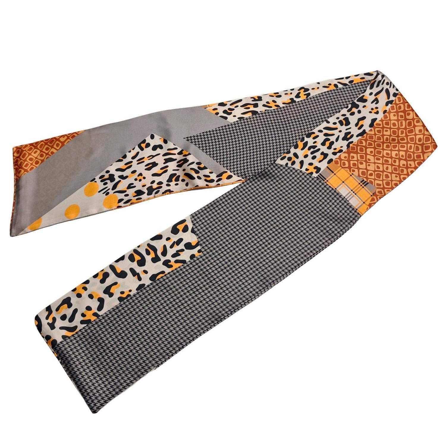 LuxusKollektion Seidenschal Seidenschal Blumen Hahnentritt 150x16cm, (1-St)