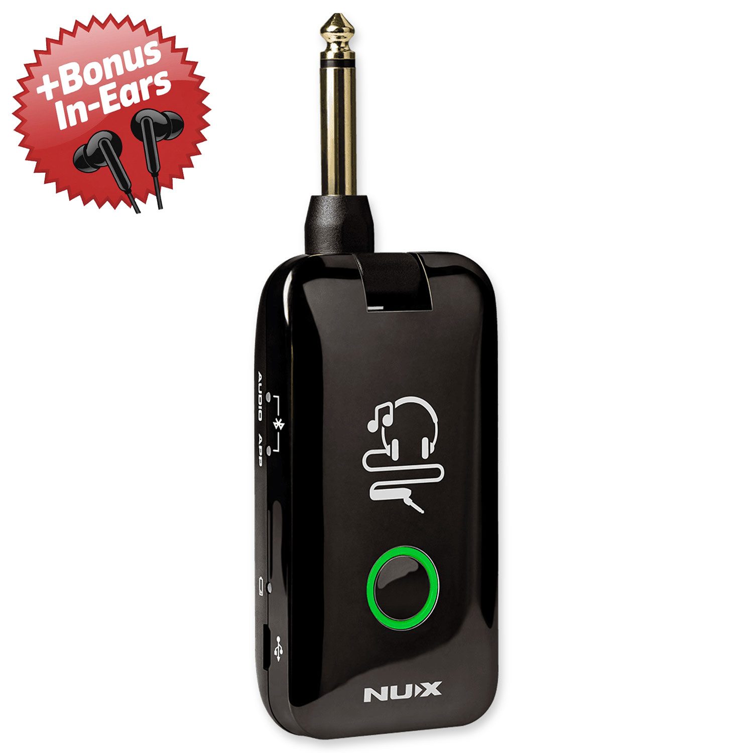 Nux Nux Mighty Plug Verstärker- und Effekt-Simulation + Bonus In Ear Kopfhörerverstärker (Amp Plug)