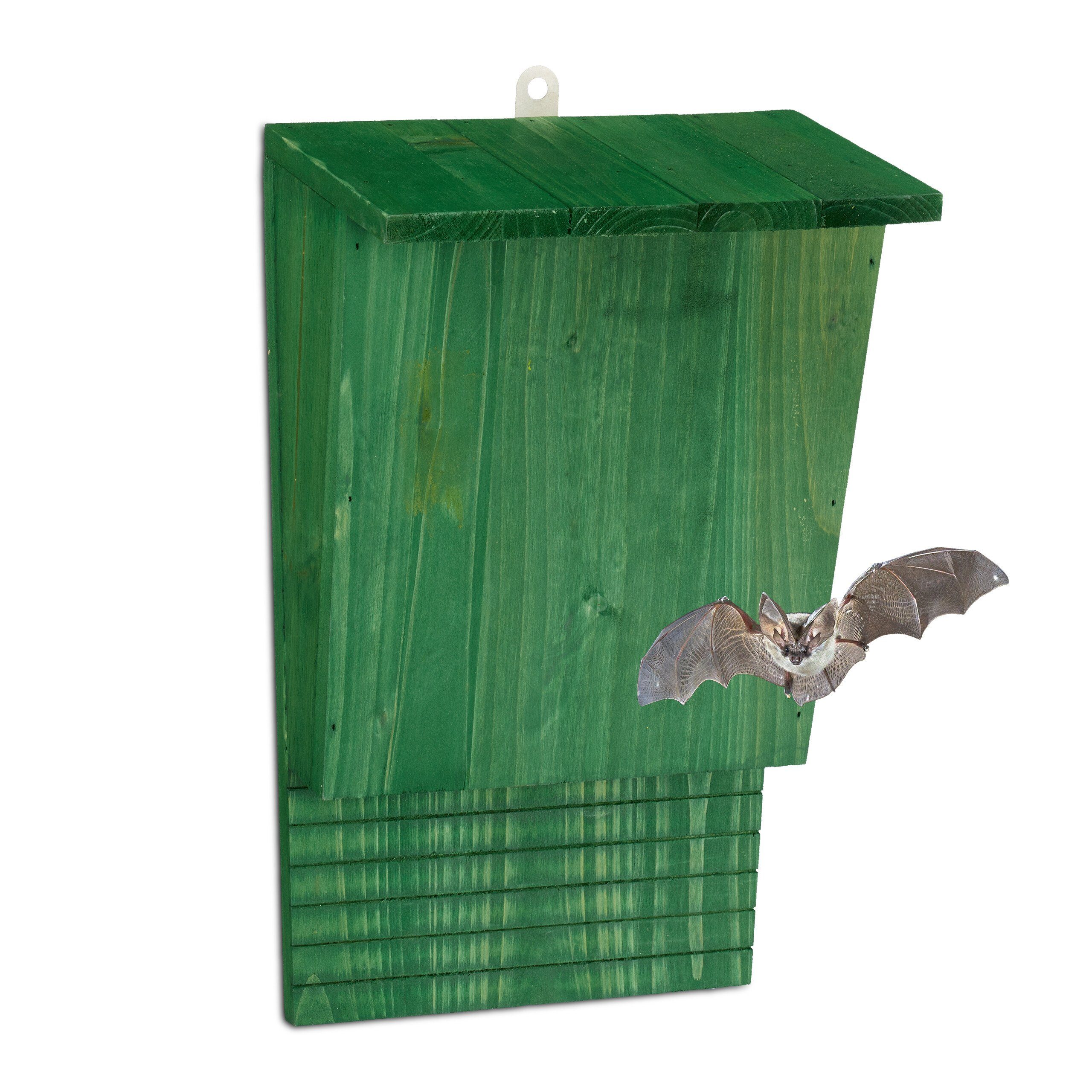 relaxdays Vogelhaus Grüner Fledermauskasten aus Holz günstig online kaufen
