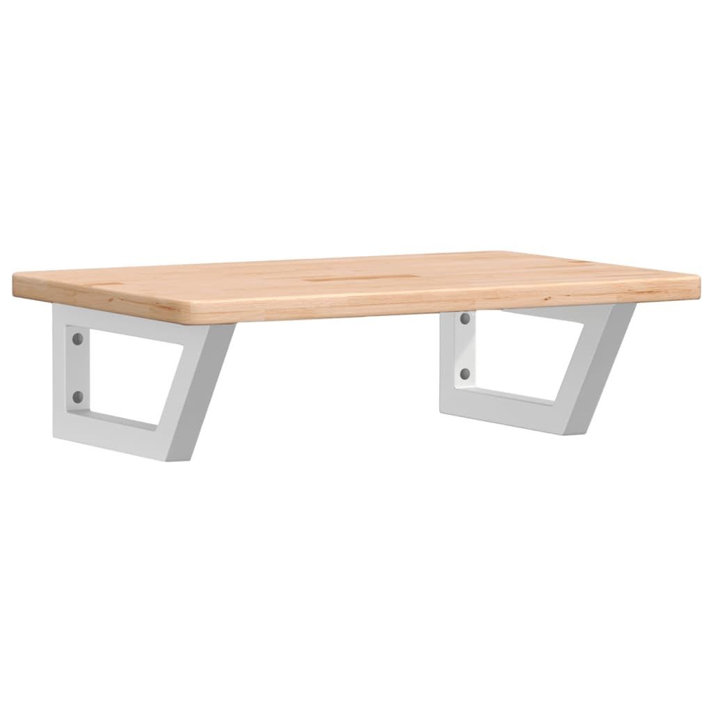 furnicato Waschtisch Waschtischplatte mit Halterung Stahl und Massivholz Eiche (1-St), Schwebendes Badregal mit Trapezhalterung und 100 kg Belastbarkeit