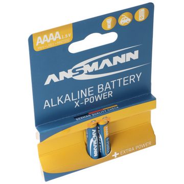 ANSMANN AG AAAA Alkaline Batterie LR61 AAAA 41,5 x 8,3mm im 2er Pack Batterie, (1,5 V)