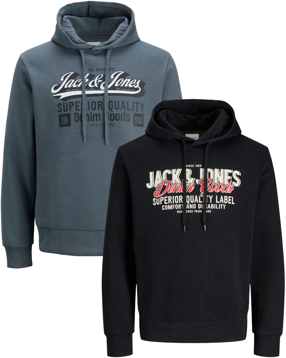 Jack & Jones Kapuzenpullover stilvolle Hoodies mit Logoprint (Spar Set, Dop günstig online kaufen