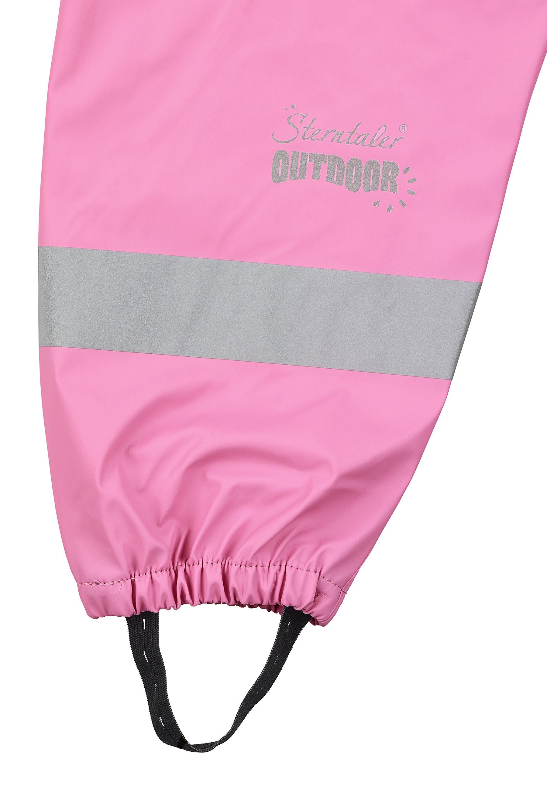 Sterntaler® Regenhose Regenhose ungefüttert uni (1-tlg., Regenträgerhose mit Druckknöpfen, Regenhose mit süßen Motiven) Kinder Hosenträger mit Reflektoren, Matschhosenträger verstellbar