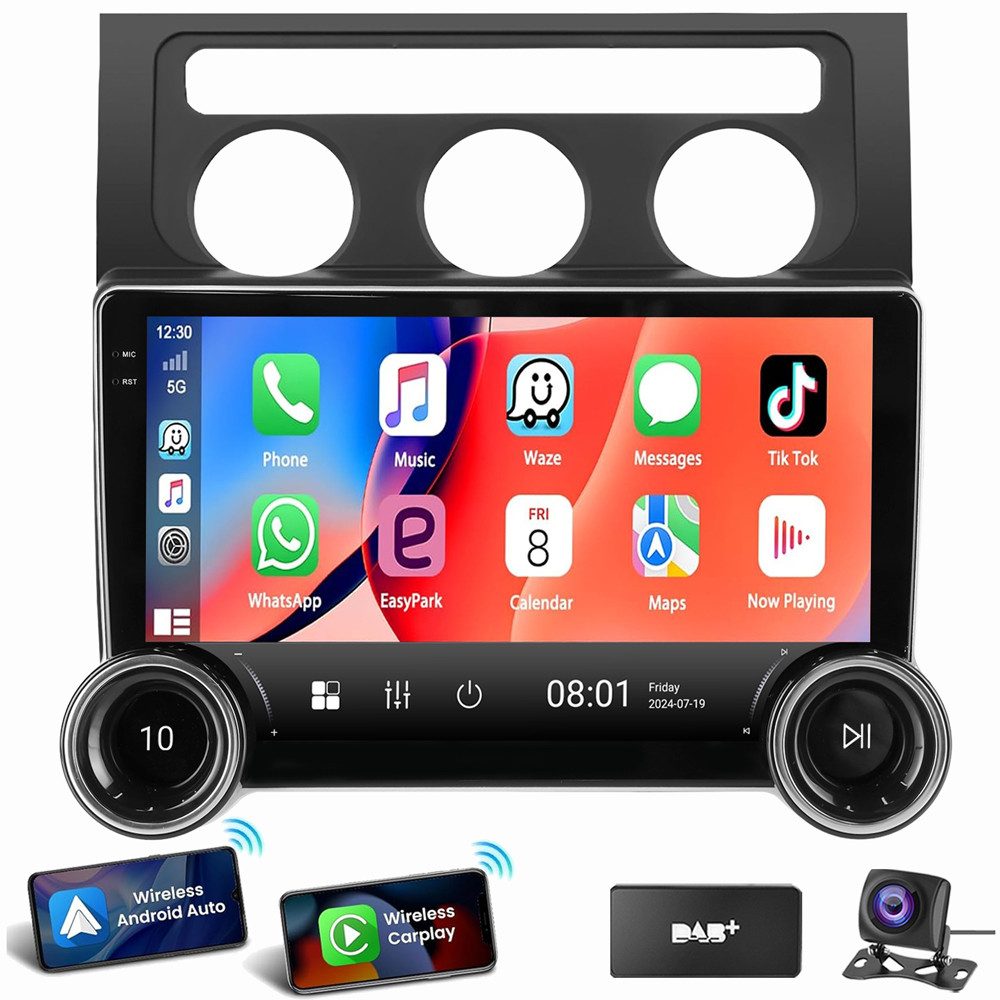 ESSGOO Für VW Touran 1T1 1T2 1T3 2003-2010 Android 15 Autoradio Autoradio (RDS, Digitalradio (DAB), FM, AM, Apple Carplay Android Auto GPS Navi WIFI BT EQ)