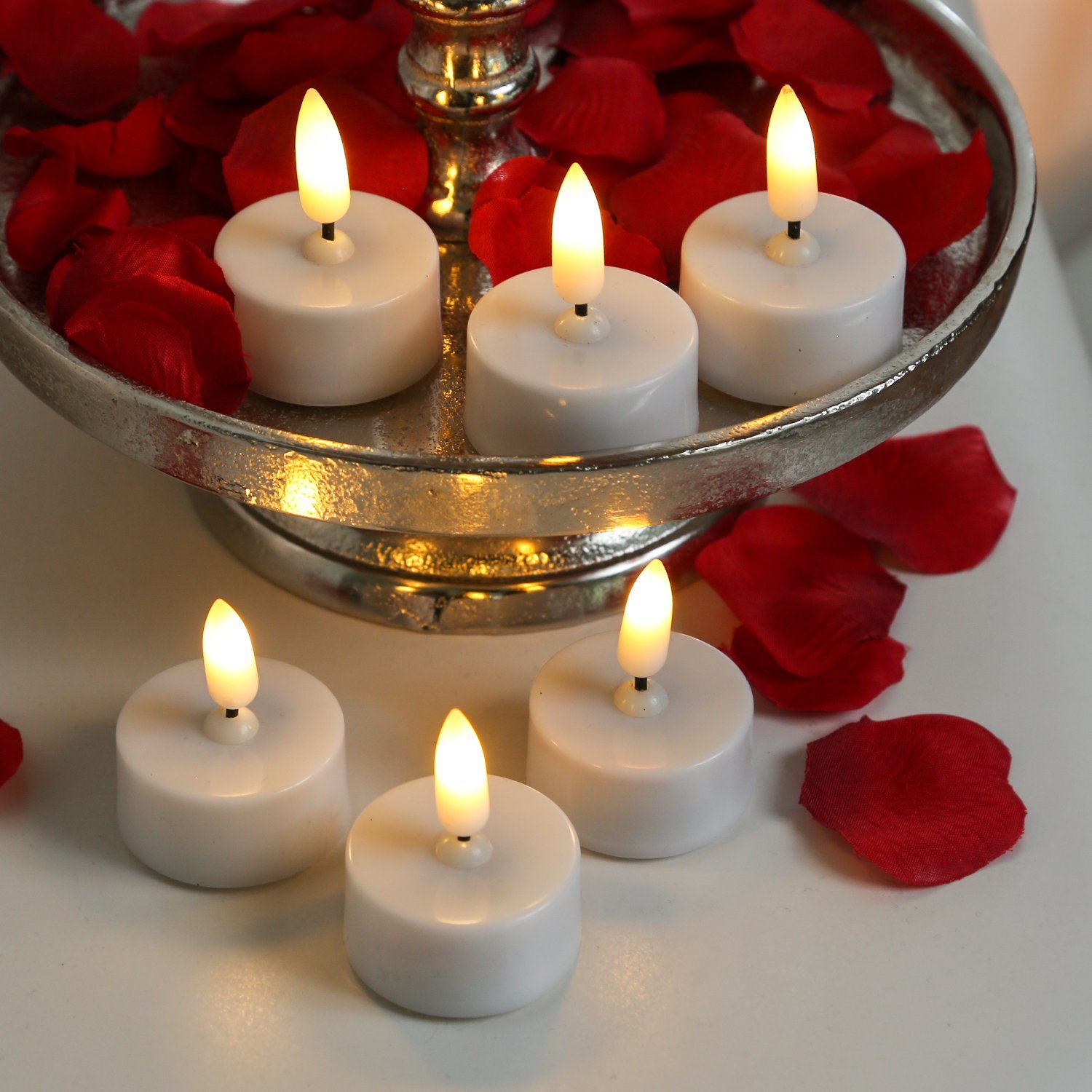 MARELIDA LED-Kerze LED Teelichter flackernd 3D Flamme mit Batterien D: 3,8c günstig online kaufen