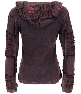 Guru-Shop Langjacke Goa Patchwork Jacke, Boho Kapuzenjacke -.. alternative Bekleidung