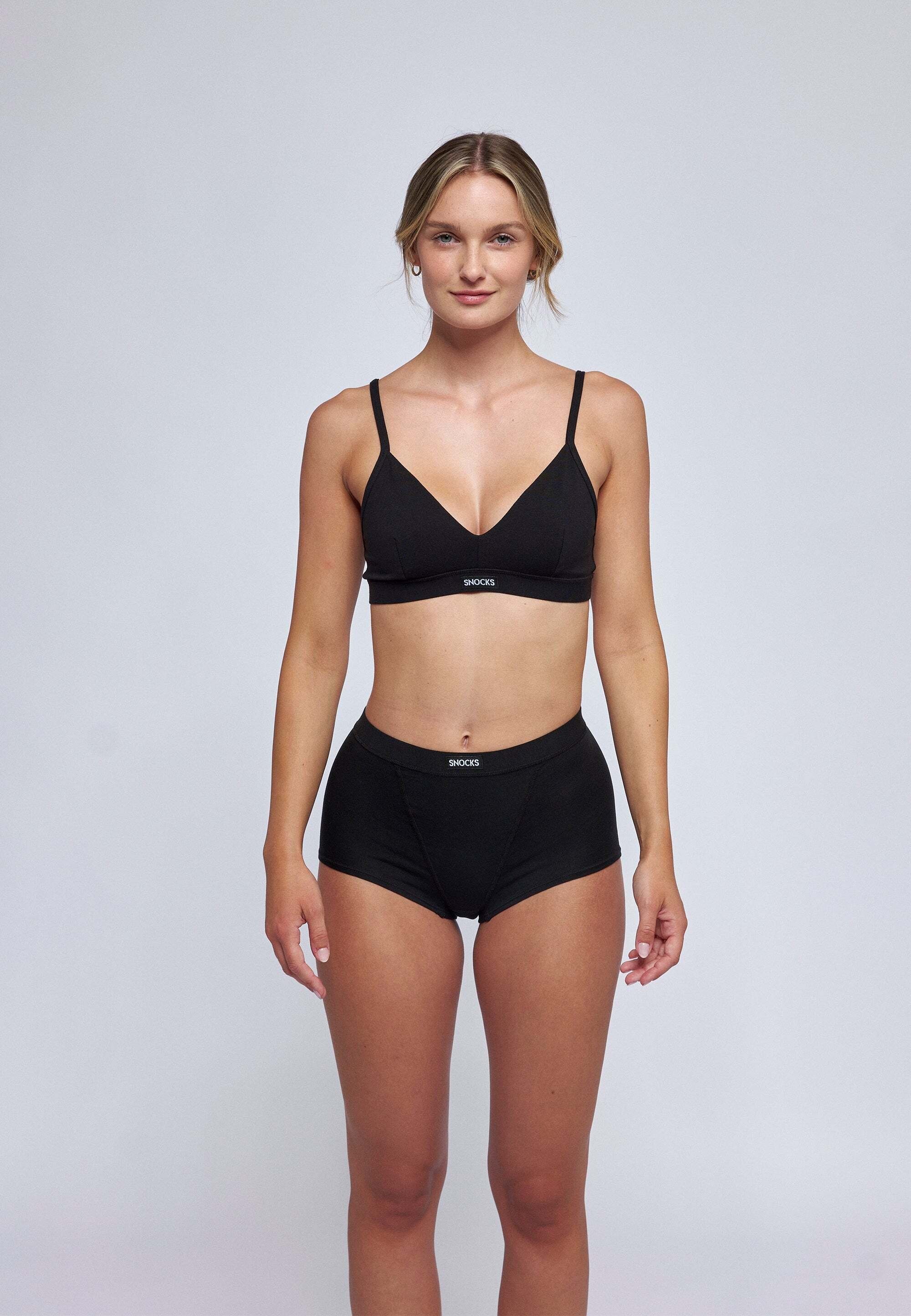 SNOCKS Bustier Bügelloser Retro Soft BH (1 Stück, 1-tlg., 1 Stück) aus Bio-Baumwolle, mit formgebenden Nähten, ohne Polster – Bild 2 von 5