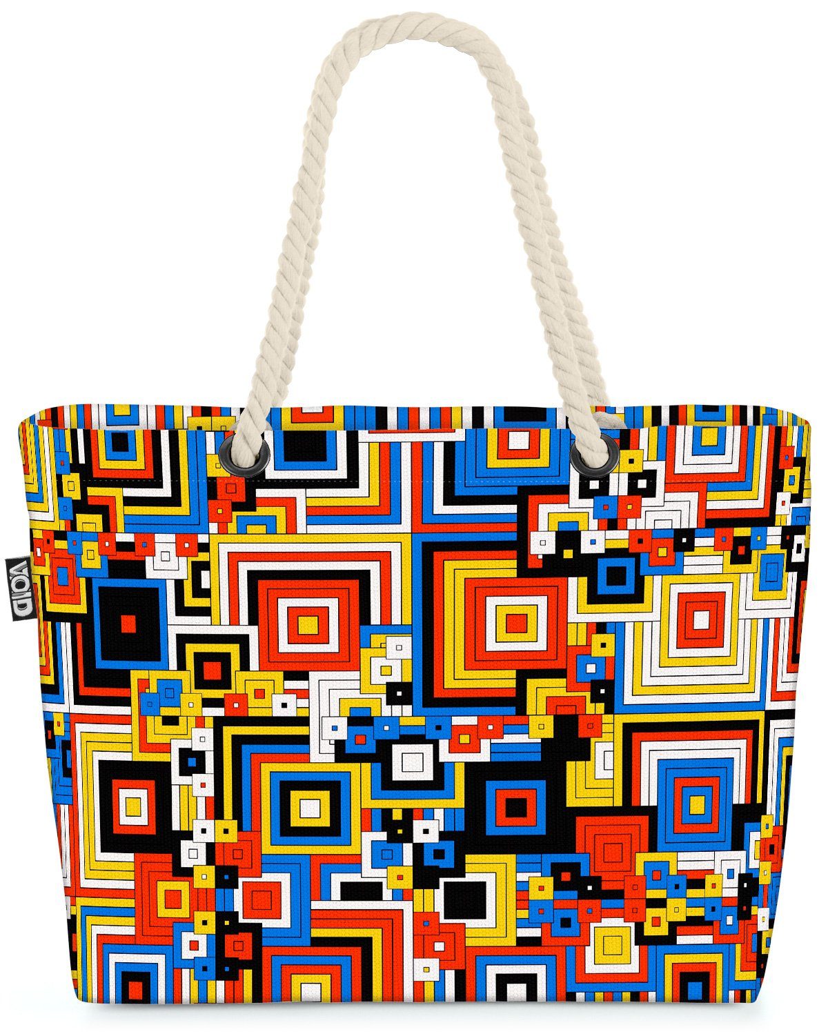 VOID Strandtasche (1-tlg), Gemustert Quadrate Farben Retro abstrakt tapete hintergrund textur dr