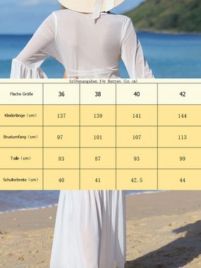 FIDDY Strandkleid Strandkleid mit Sonnenschutz und langen Ärmeln