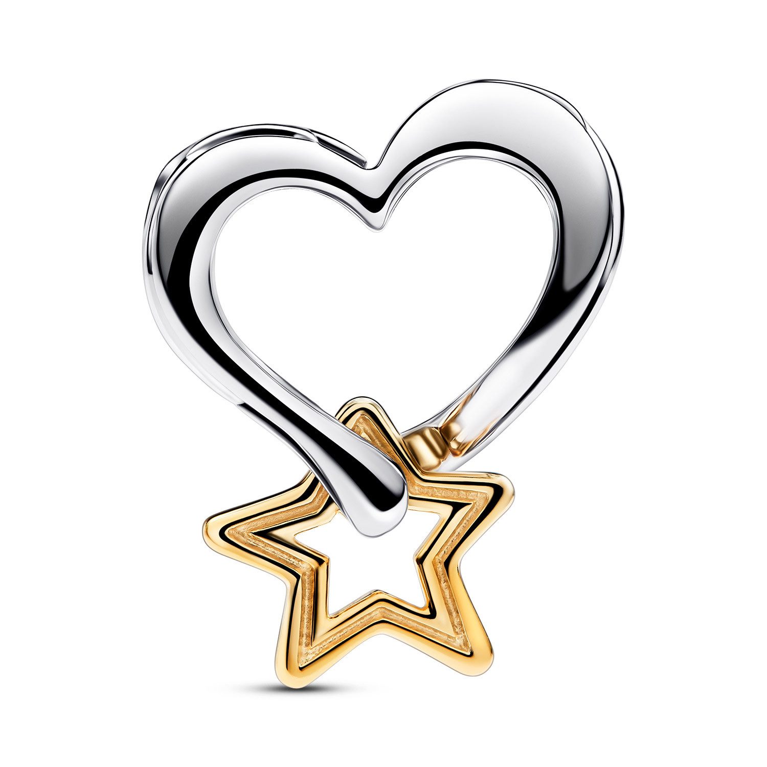 Pandora Charm Herz 763513C00, Glücksstern und Zweifarbig